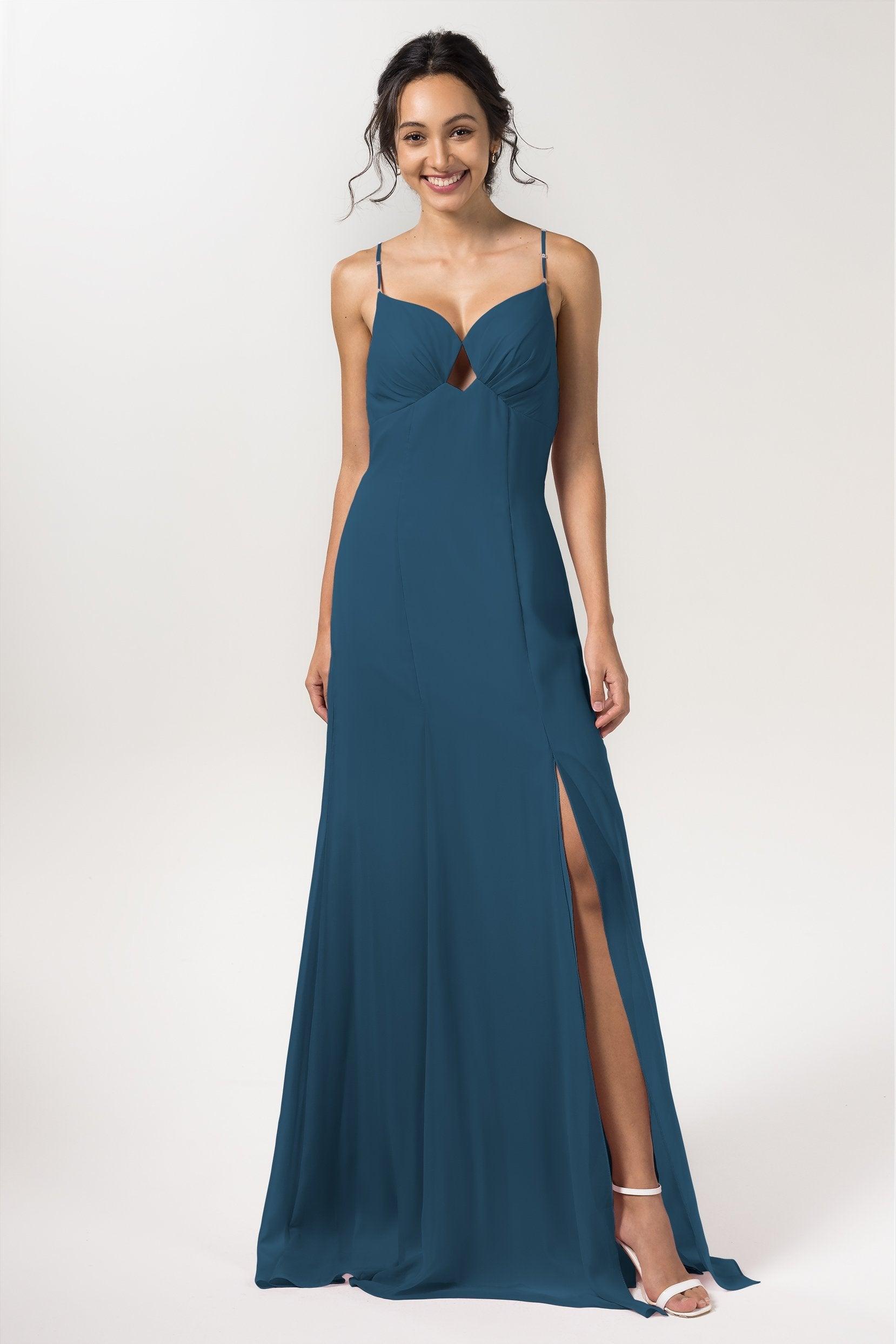 Sheath-Column Floor Length Chiffon Bridesmaid Dress CB0556 - COCOMELODY