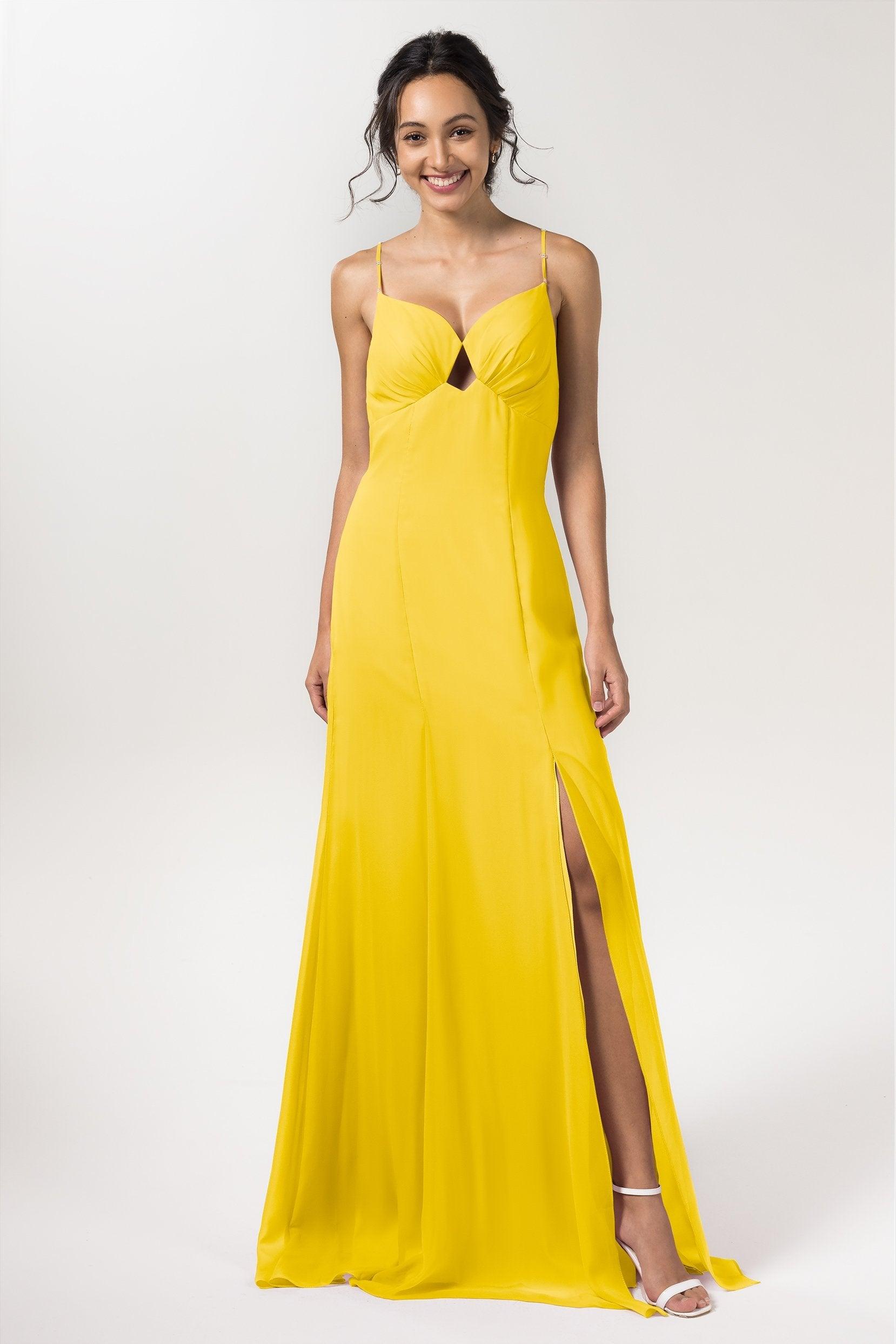 Sheath-Column Floor Length Chiffon Bridesmaid Dress CB0556 - COCOMELODY