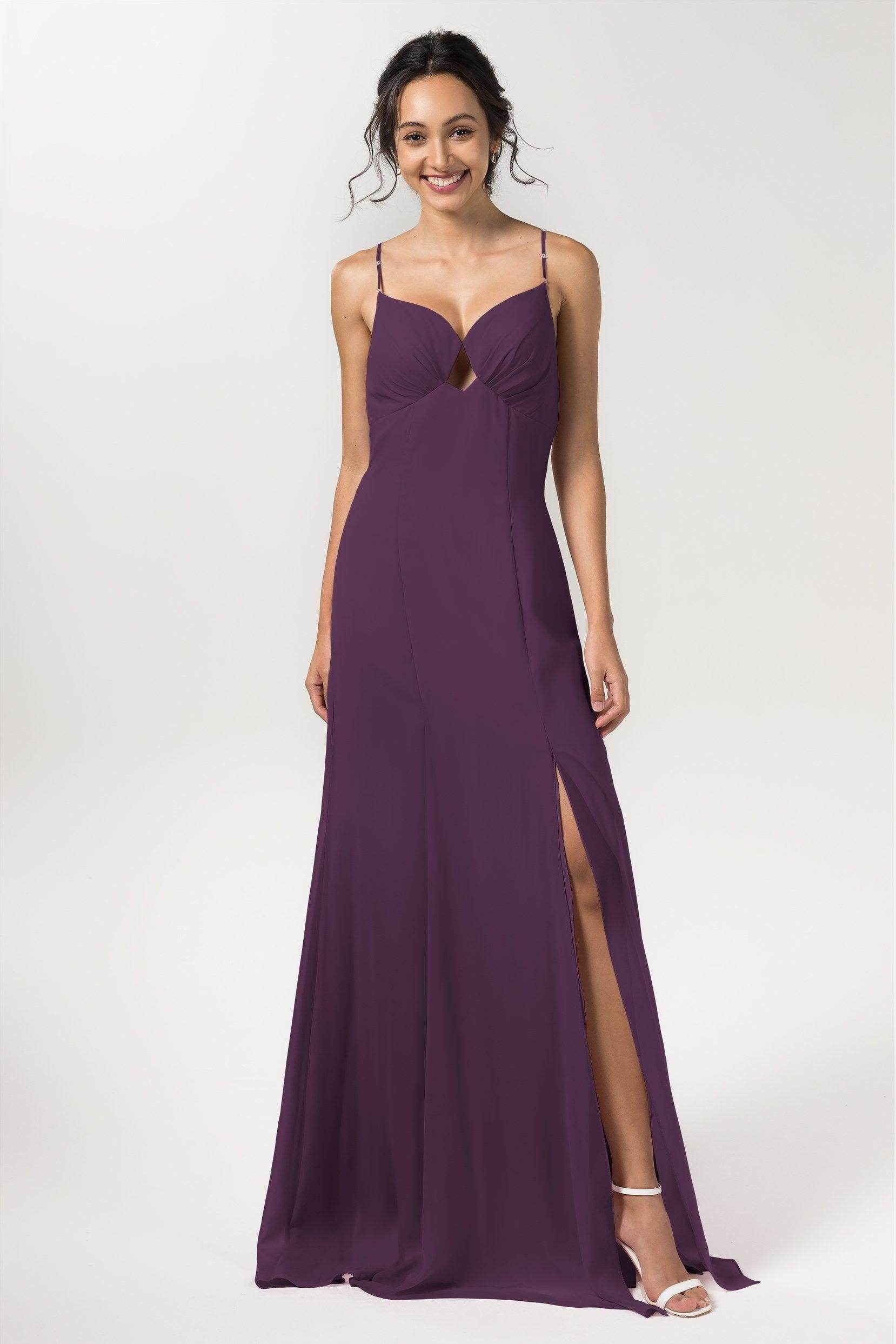 Sheath-Column Floor Length Chiffon Bridesmaid Dress CB0556 - COCOMELODY