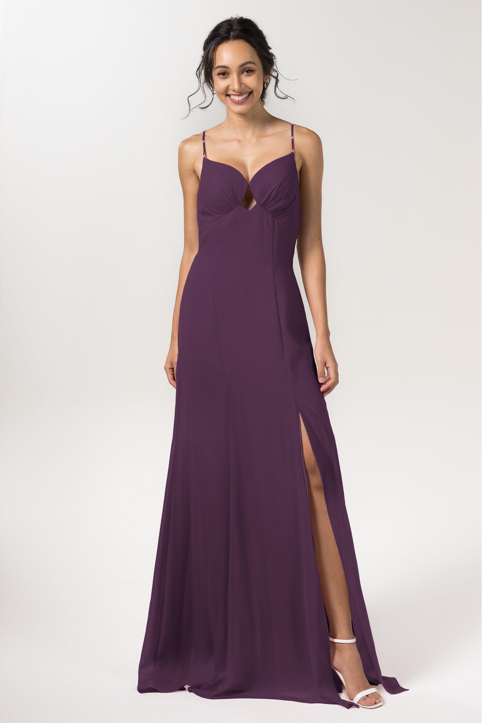 Sheath-Column Floor Length Chiffon Bridesmaid Dress CB0556 - COCOMELODY