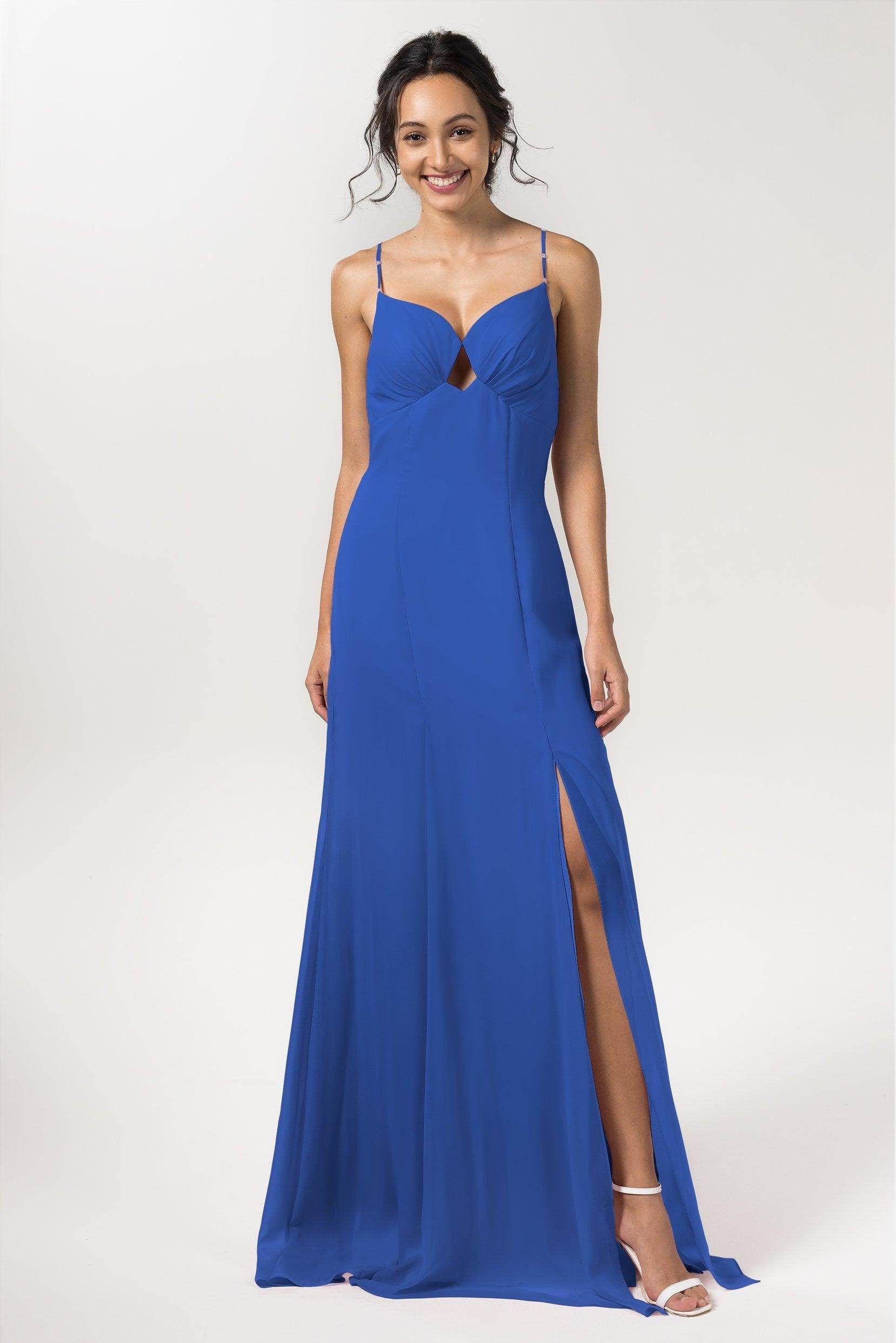 Sheath-Column Floor Length Chiffon Bridesmaid Dress CB0556 - COCOMELODY