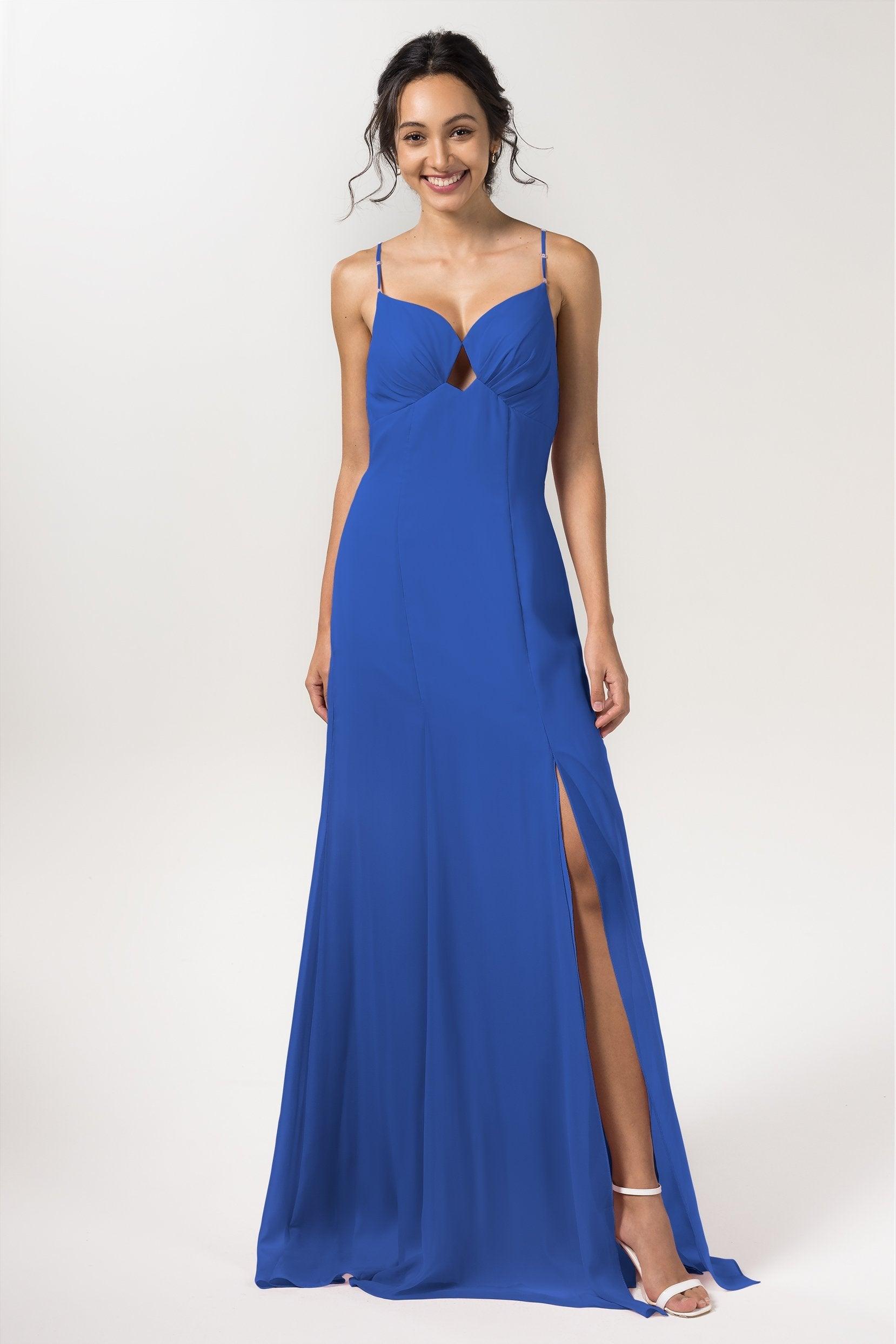 Sheath-Column Floor Length Chiffon Bridesmaid Dress CB0556 - COCOMELODY