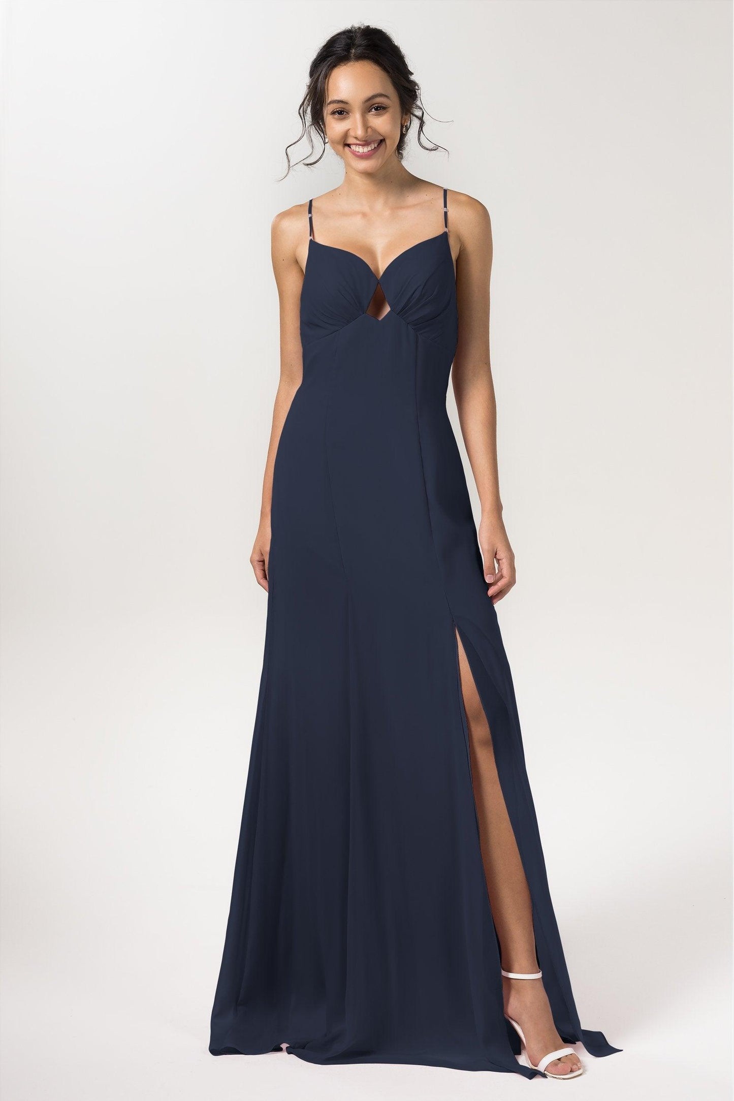 Sheath-Column Floor Length Chiffon Bridesmaid Dress CB0556 - COCOMELODY
