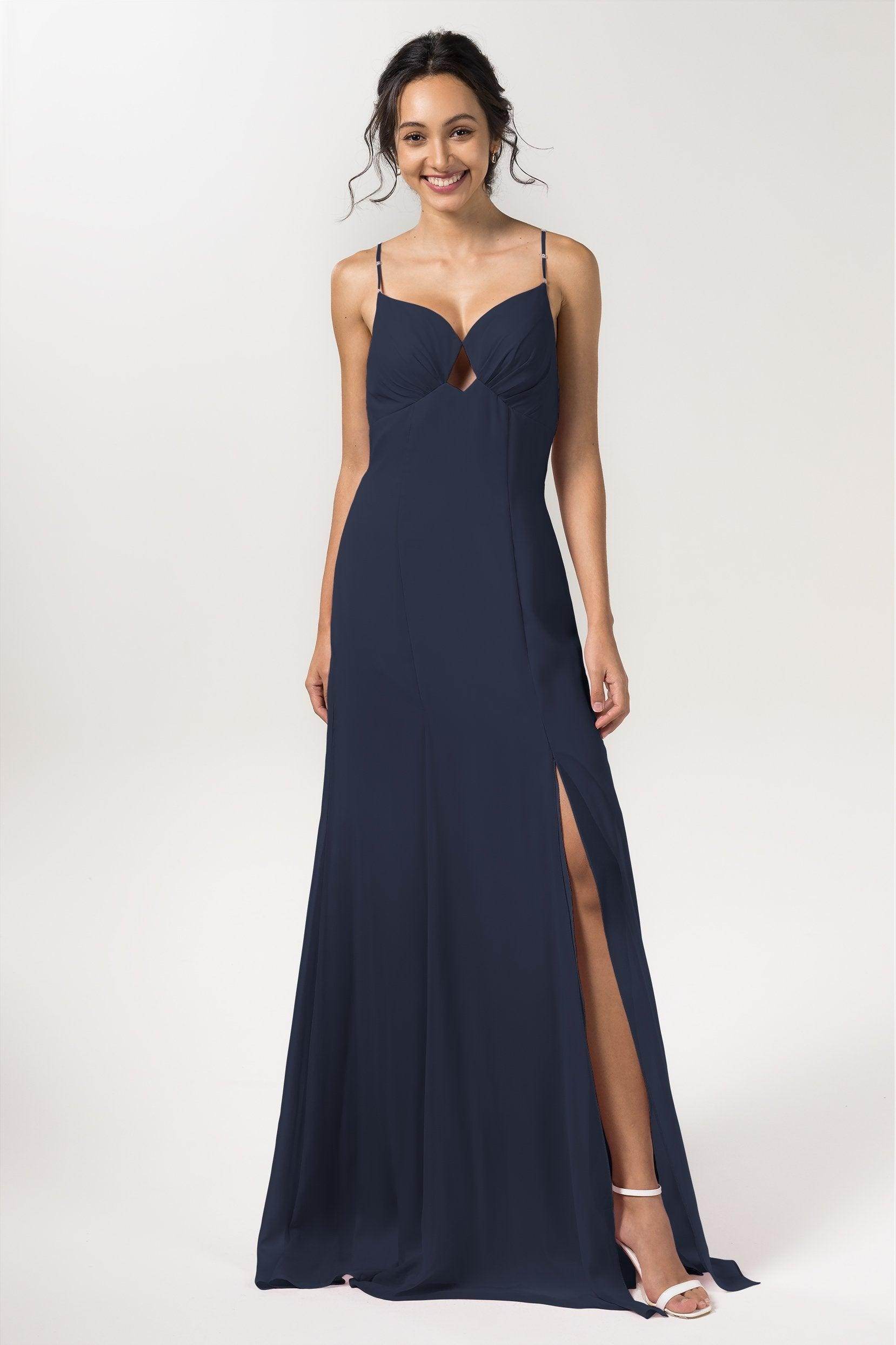 Sheath-Column Floor Length Chiffon Bridesmaid Dress CB0556 - COCOMELODY