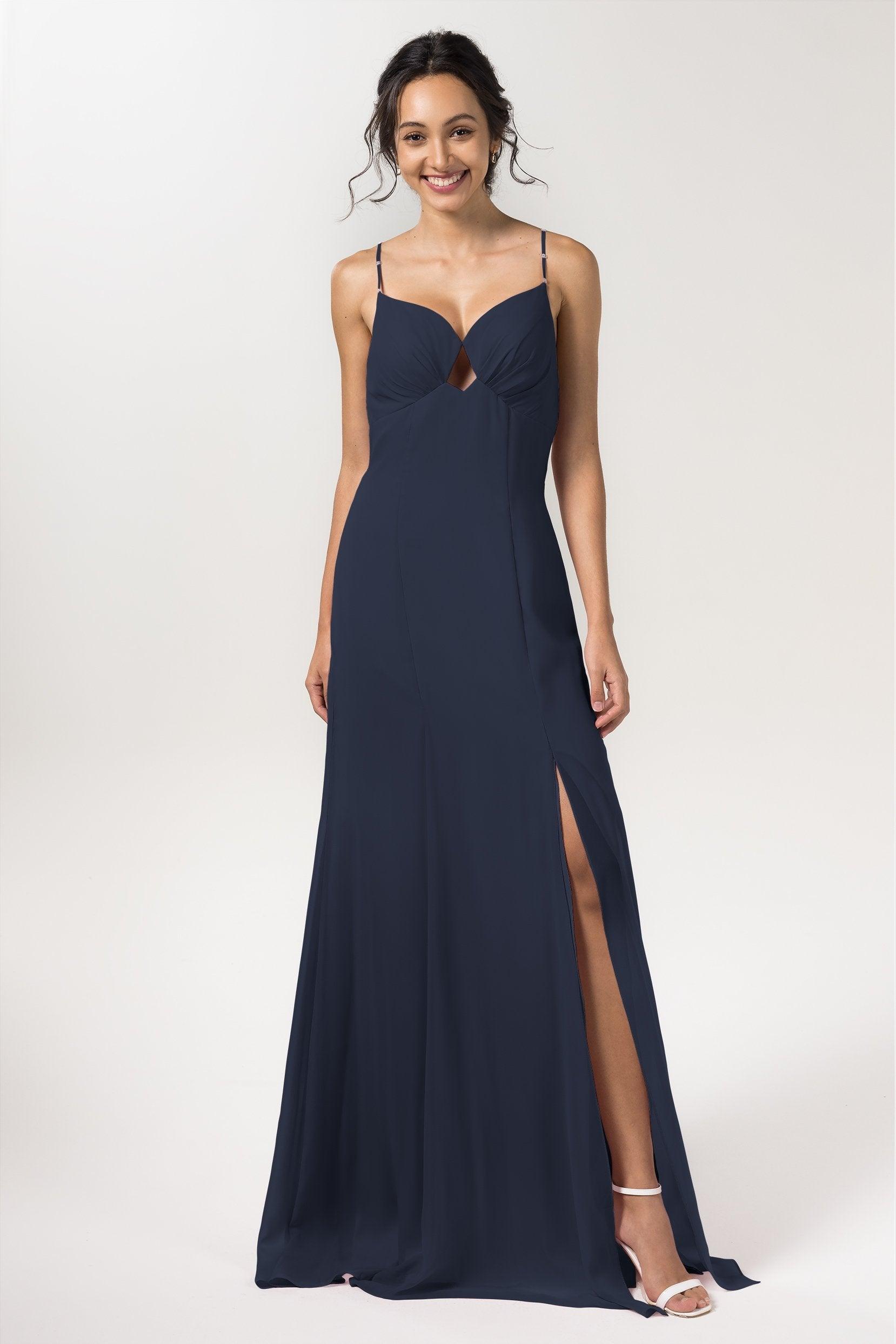 Sheath-Column Floor Length Chiffon Bridesmaid Dress CB0556 - COCOMELODY