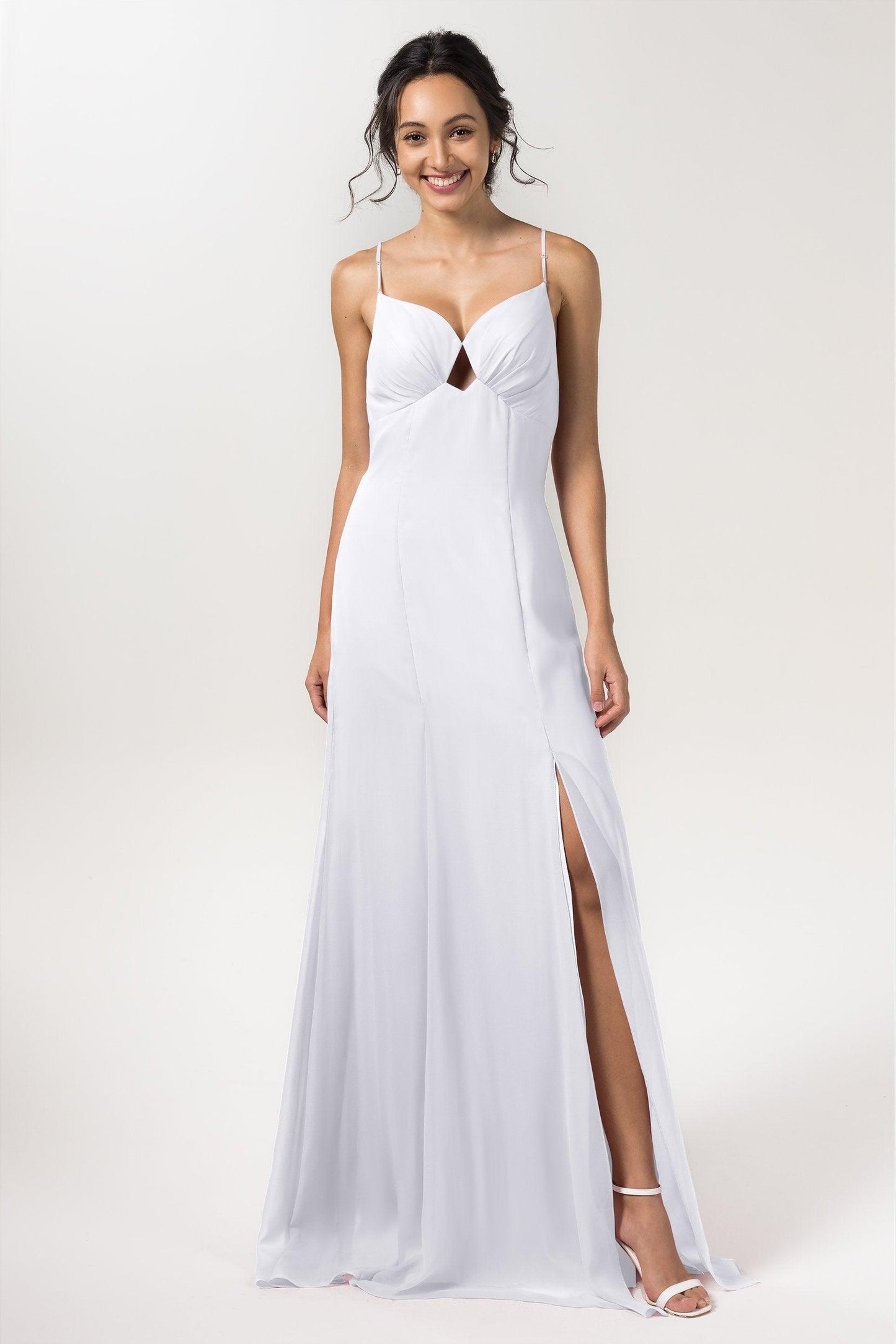 Sheath-Column Floor Length Chiffon Bridesmaid Dress CB0556 - COCOMELODY