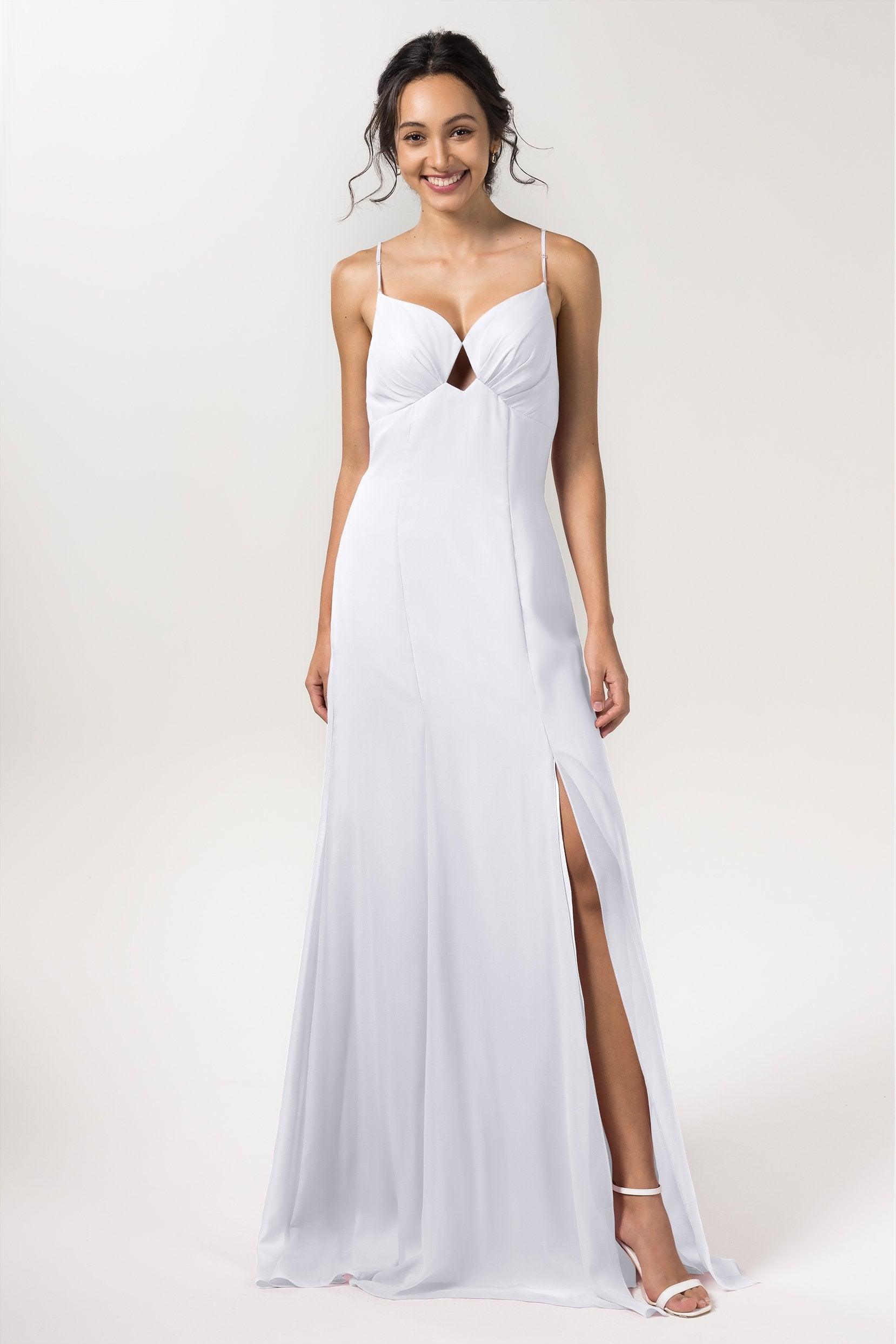 Sheath-Column Floor Length Chiffon Bridesmaid Dress CB0556 - COCOMELODY