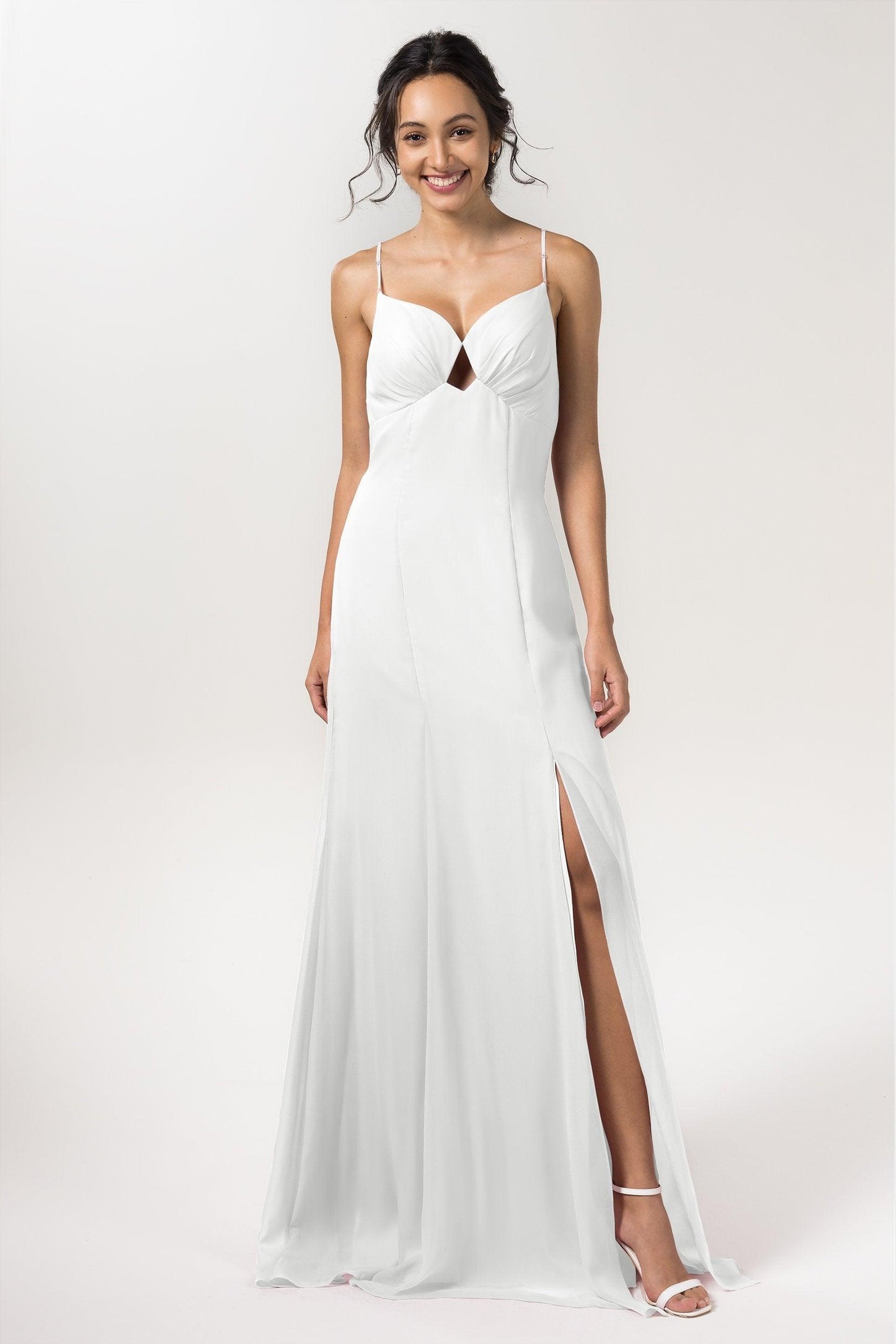 Sheath-Column Floor Length Chiffon Bridesmaid Dress CB0556 - COCOMELODY