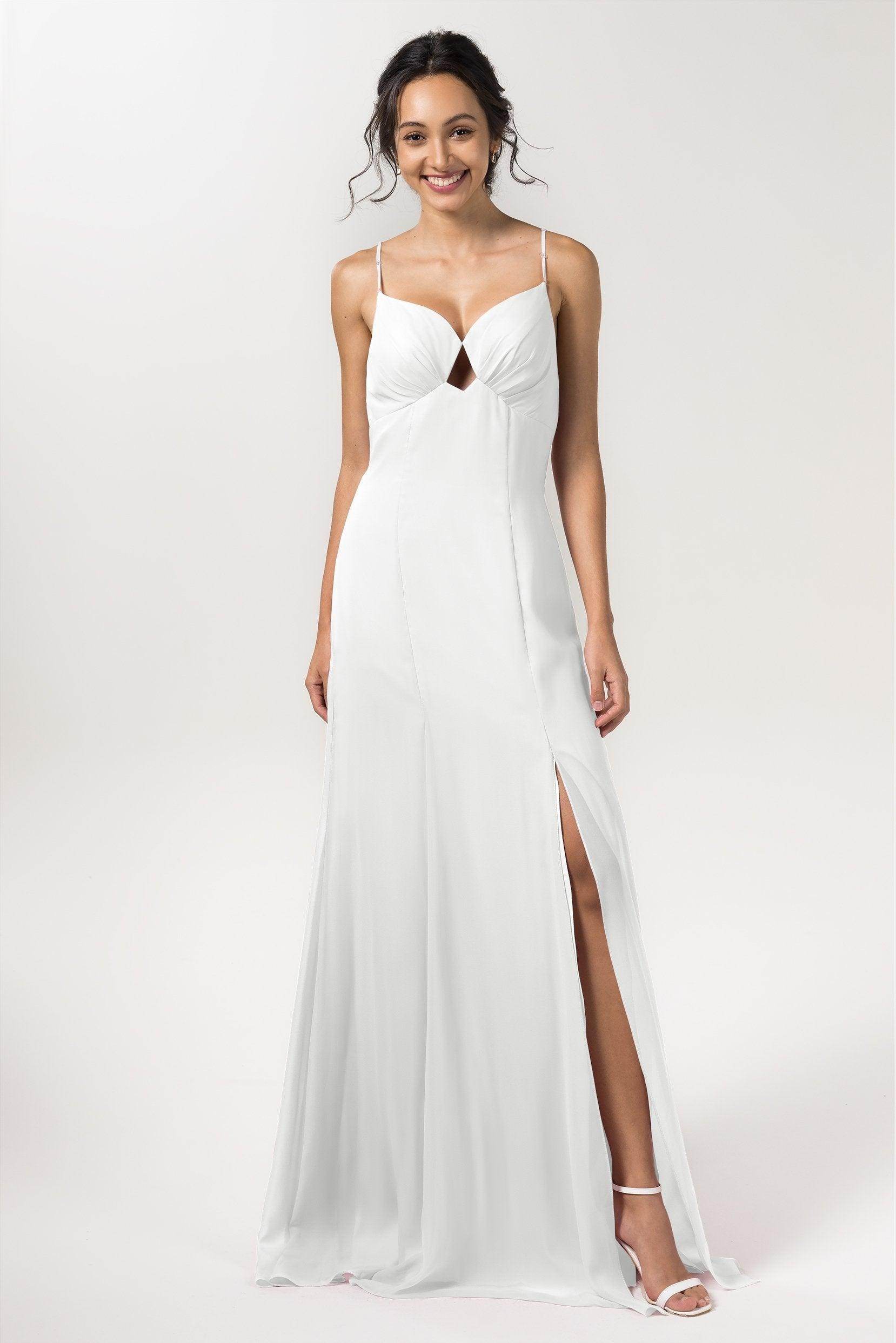 Sheath-Column Floor Length Chiffon Bridesmaid Dress CB0556 - COCOMELODY