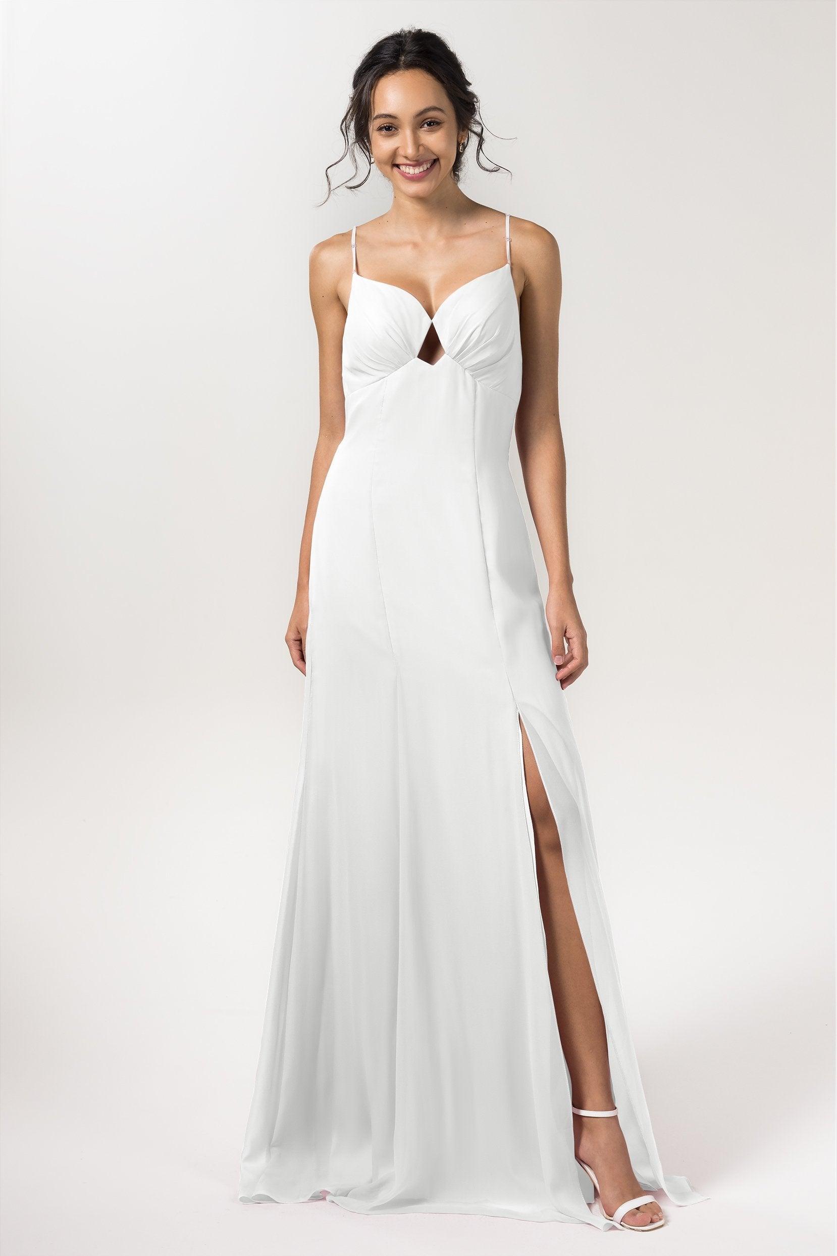 Sheath-Column Floor Length Chiffon Bridesmaid Dress CB0556 - COCOMELODY