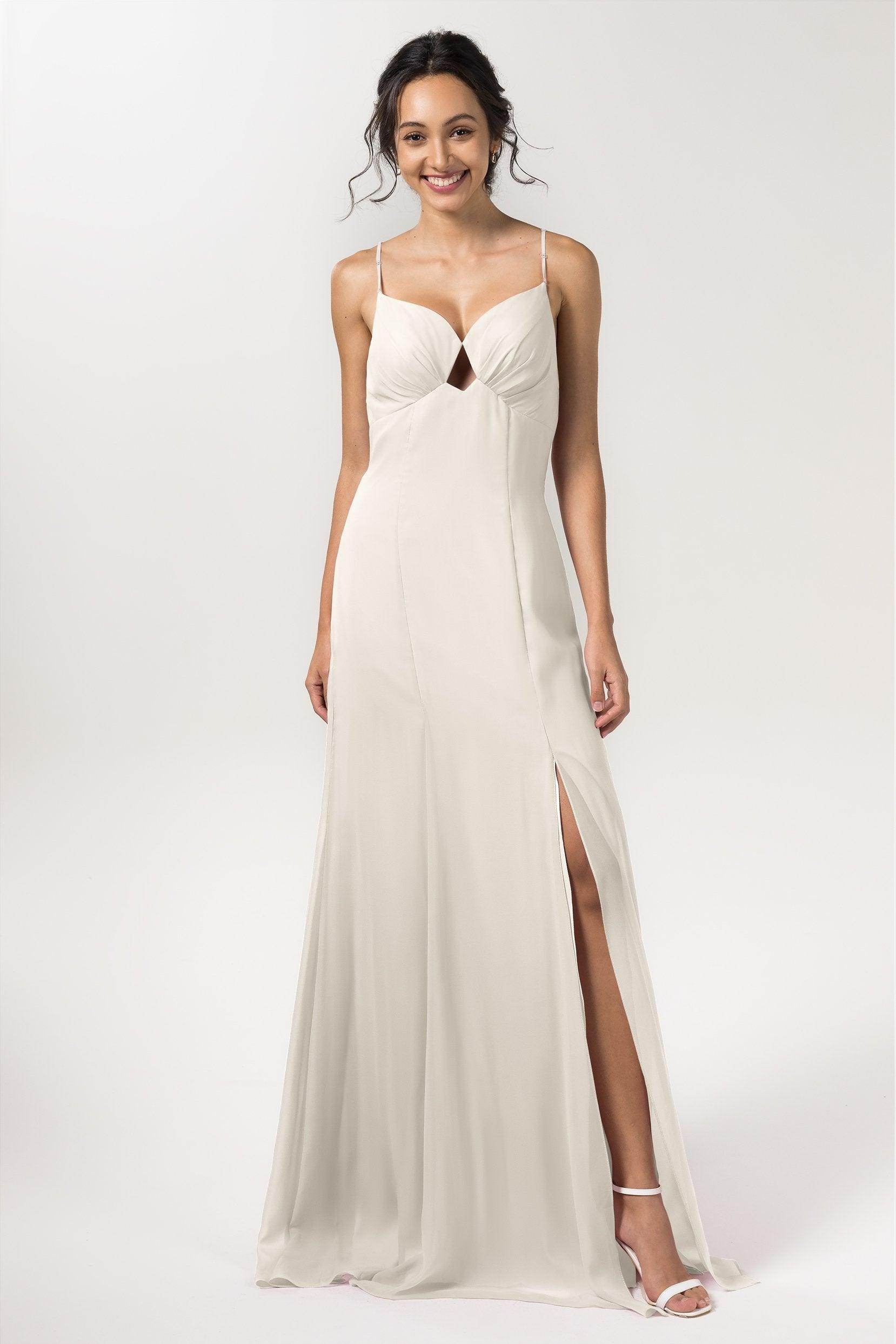 Sheath-Column Floor Length Chiffon Bridesmaid Dress CB0556 - COCOMELODY