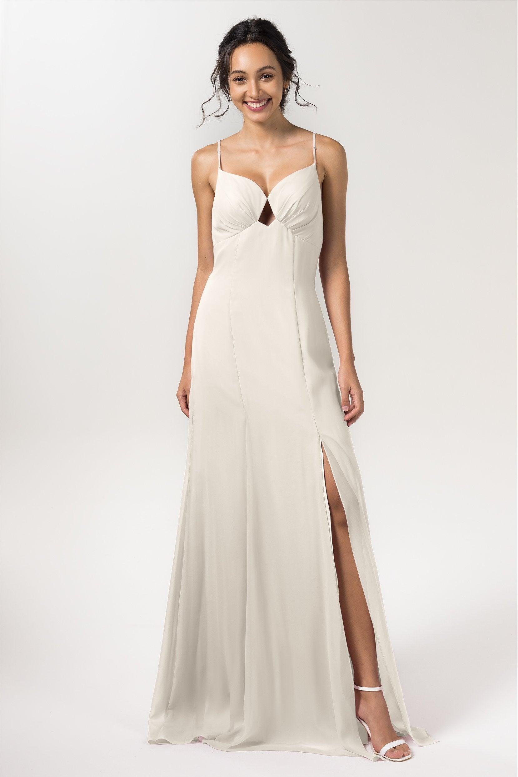 Sheath-Column Floor Length Chiffon Bridesmaid Dress CB0556 - COCOMELODY
