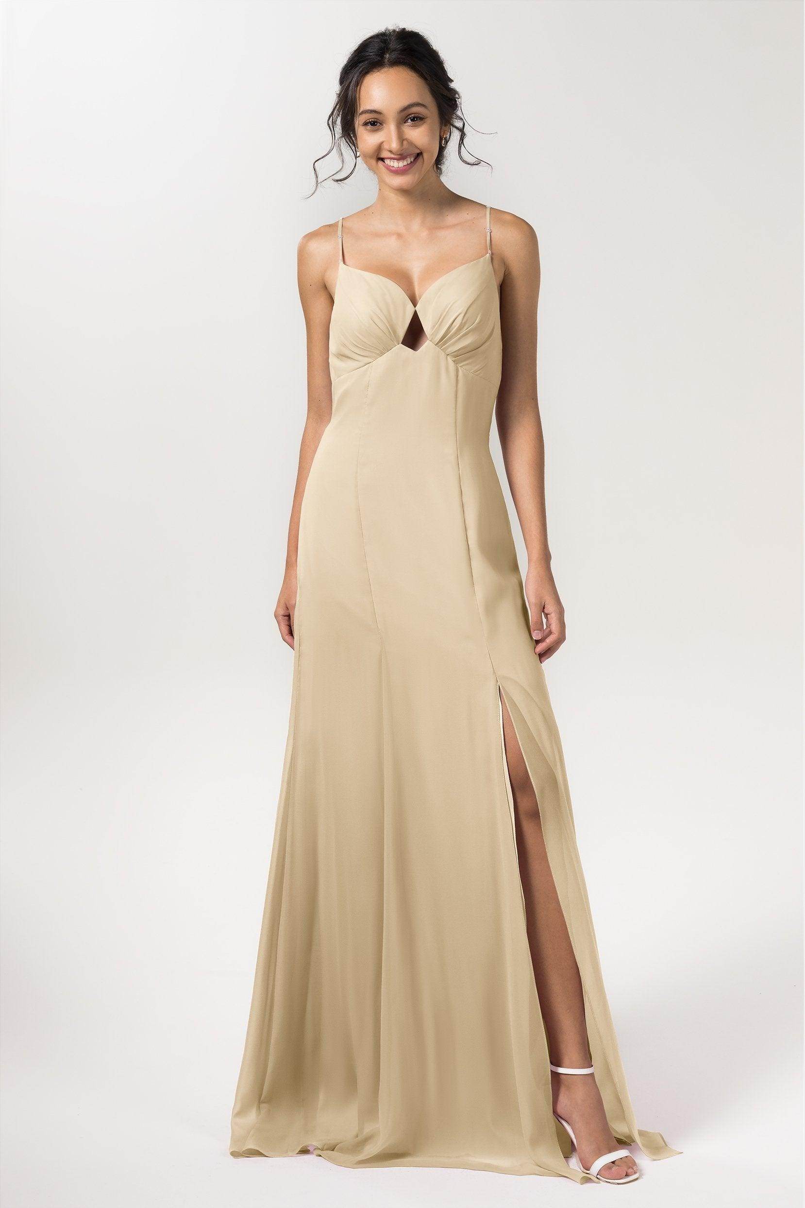 Sheath-Column Floor Length Chiffon Bridesmaid Dress CB0556 - COCOMELODY