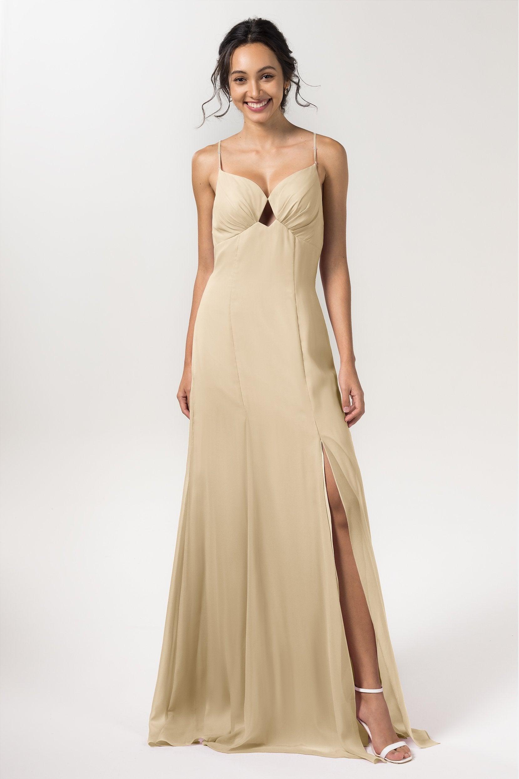 Sheath-Column Floor Length Chiffon Bridesmaid Dress CB0556 - COCOMELODY