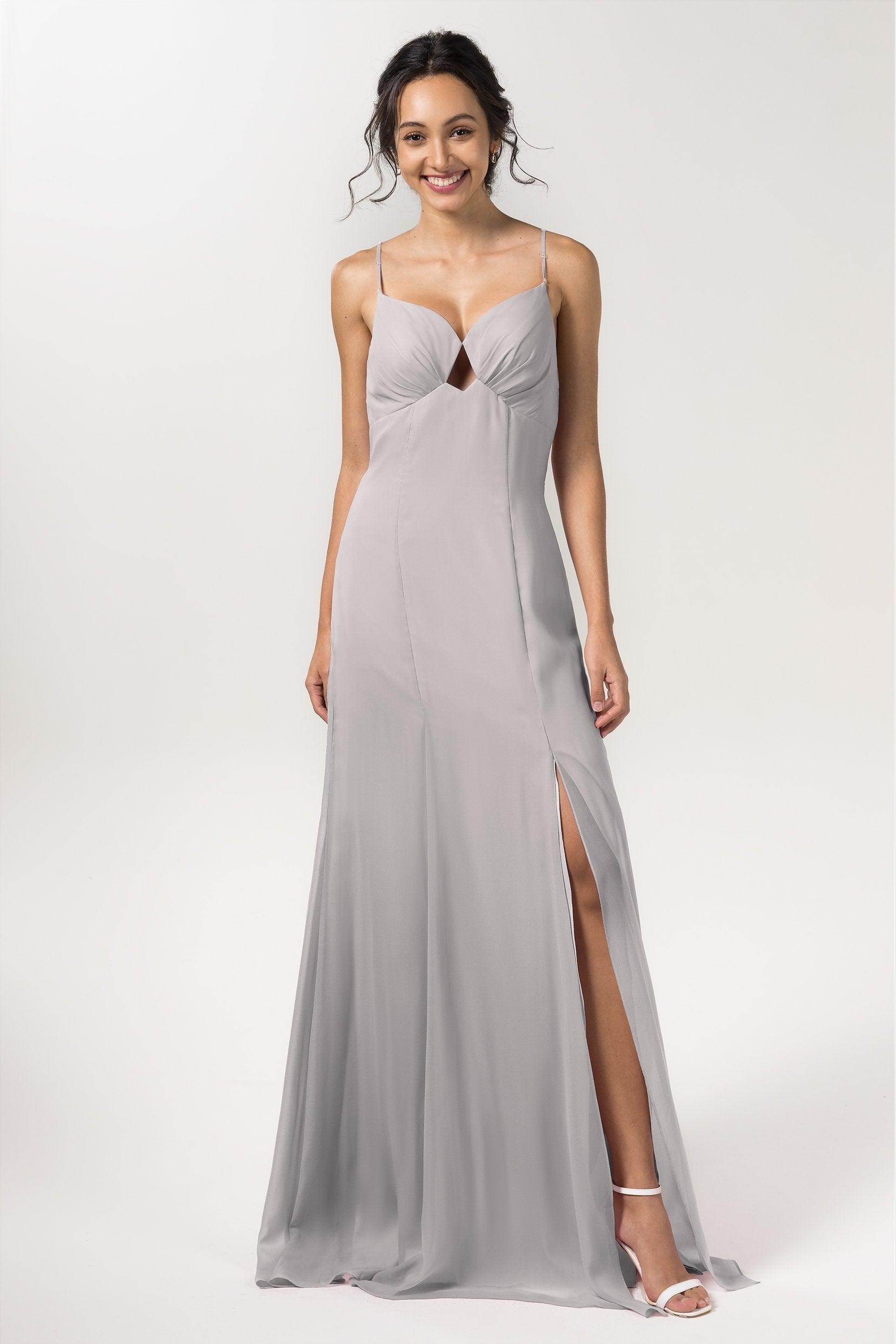 Sheath-Column Floor Length Chiffon Bridesmaid Dress CB0556 - COCOMELODY