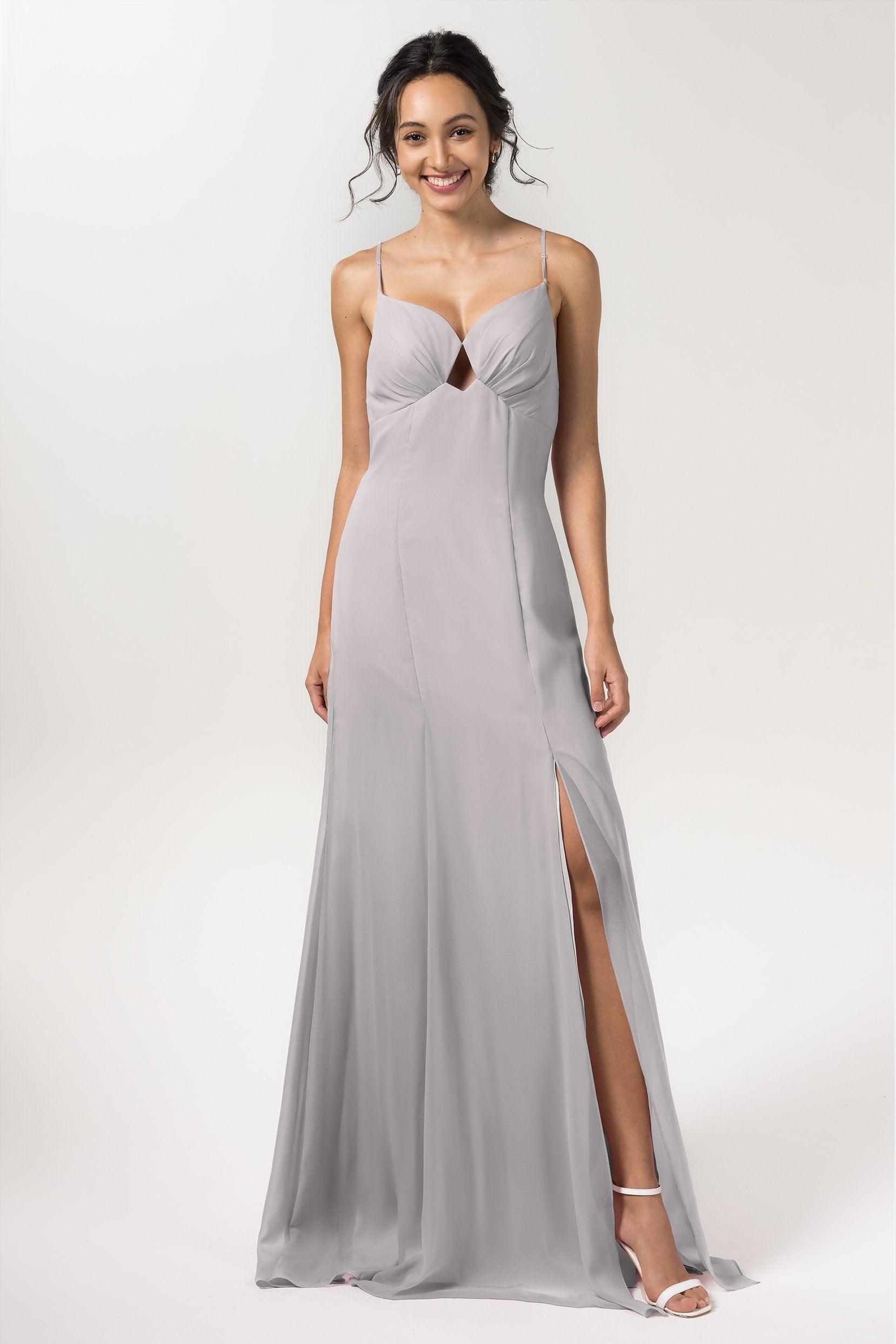 Sheath-Column Floor Length Chiffon Bridesmaid Dress CB0556 - COCOMELODY