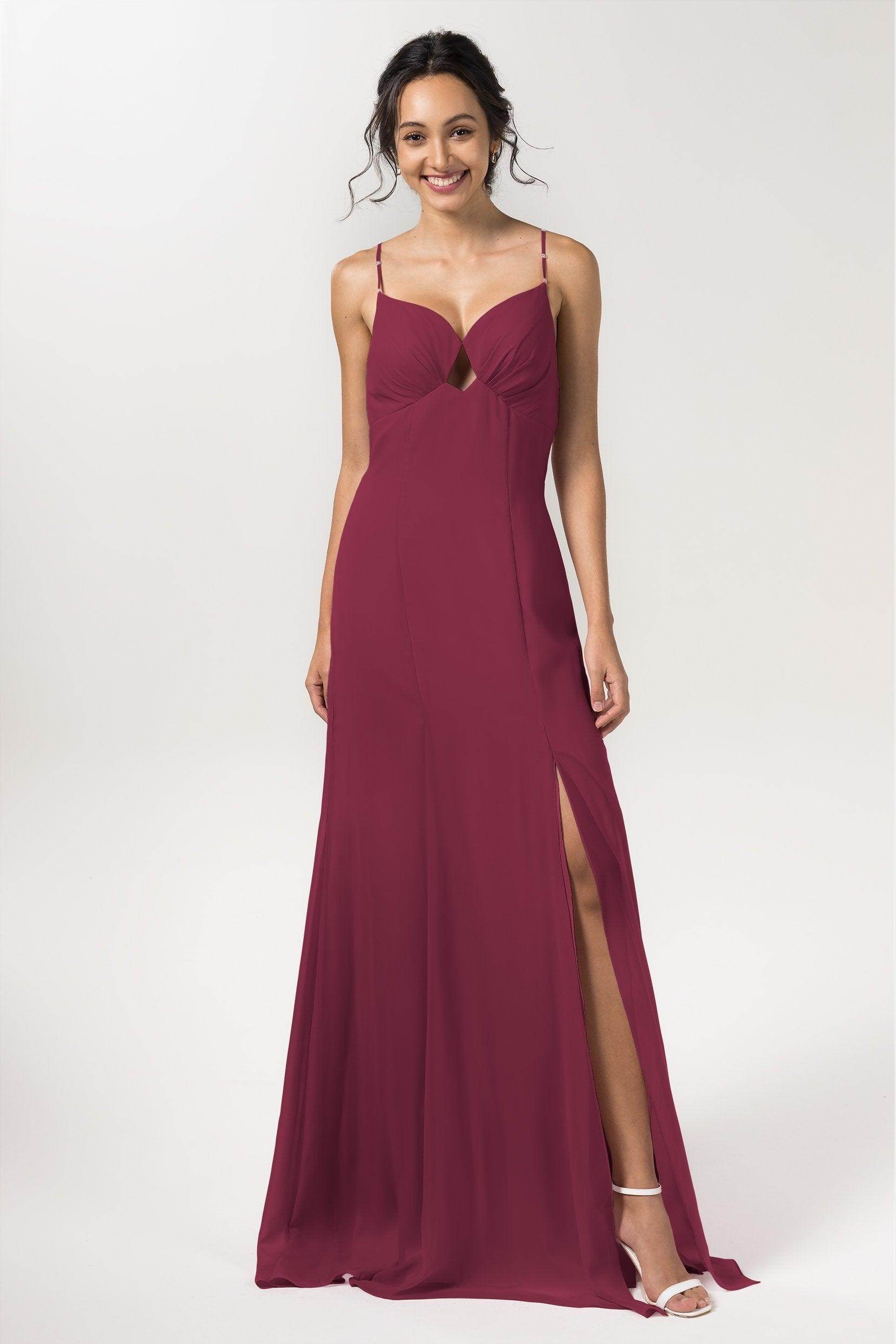 Sheath-Column Floor Length Chiffon Bridesmaid Dress CB0556 - COCOMELODY