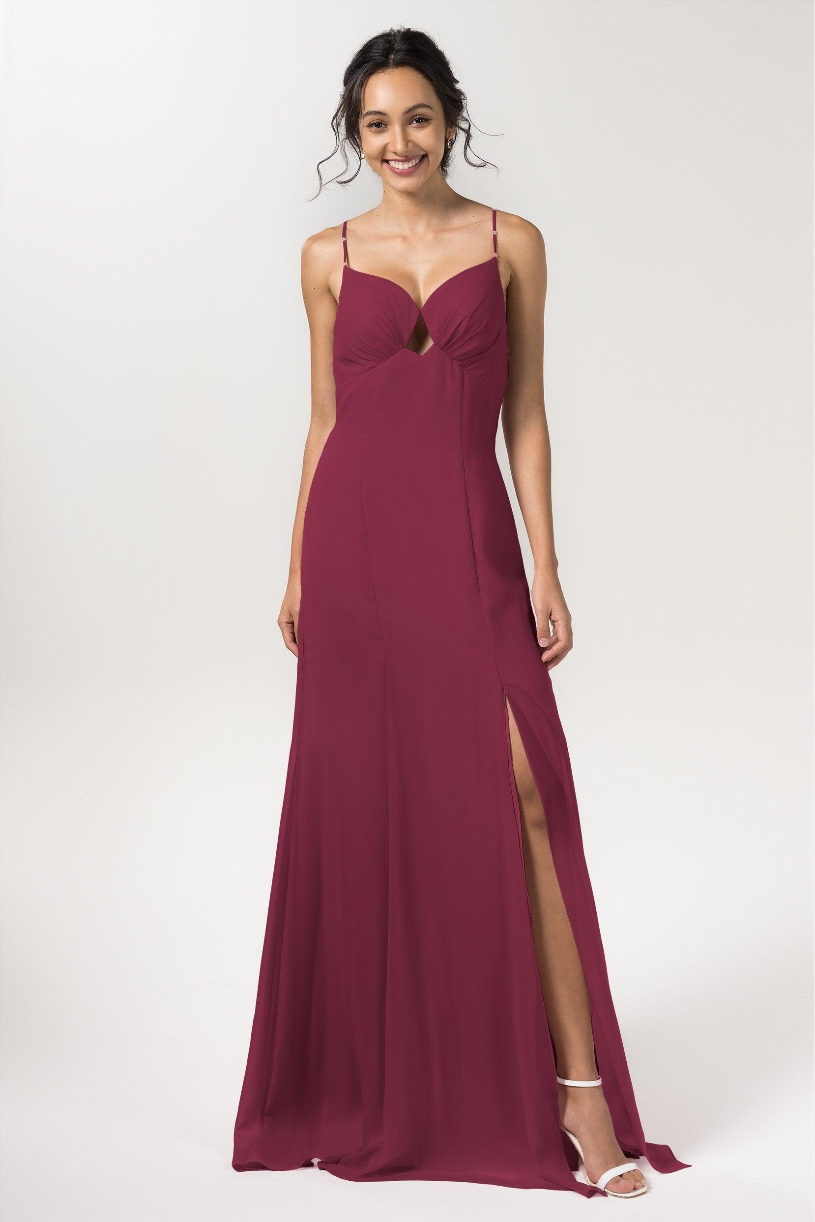 Sheath-Column Floor Length Chiffon Bridesmaid Dress CB0556 - COCOMELODY
