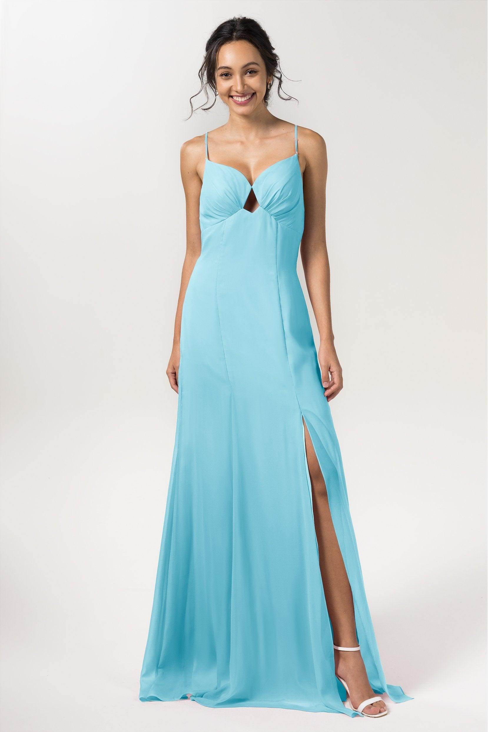 Sheath-Column Floor Length Chiffon Bridesmaid Dress CB0556 - COCOMELODY