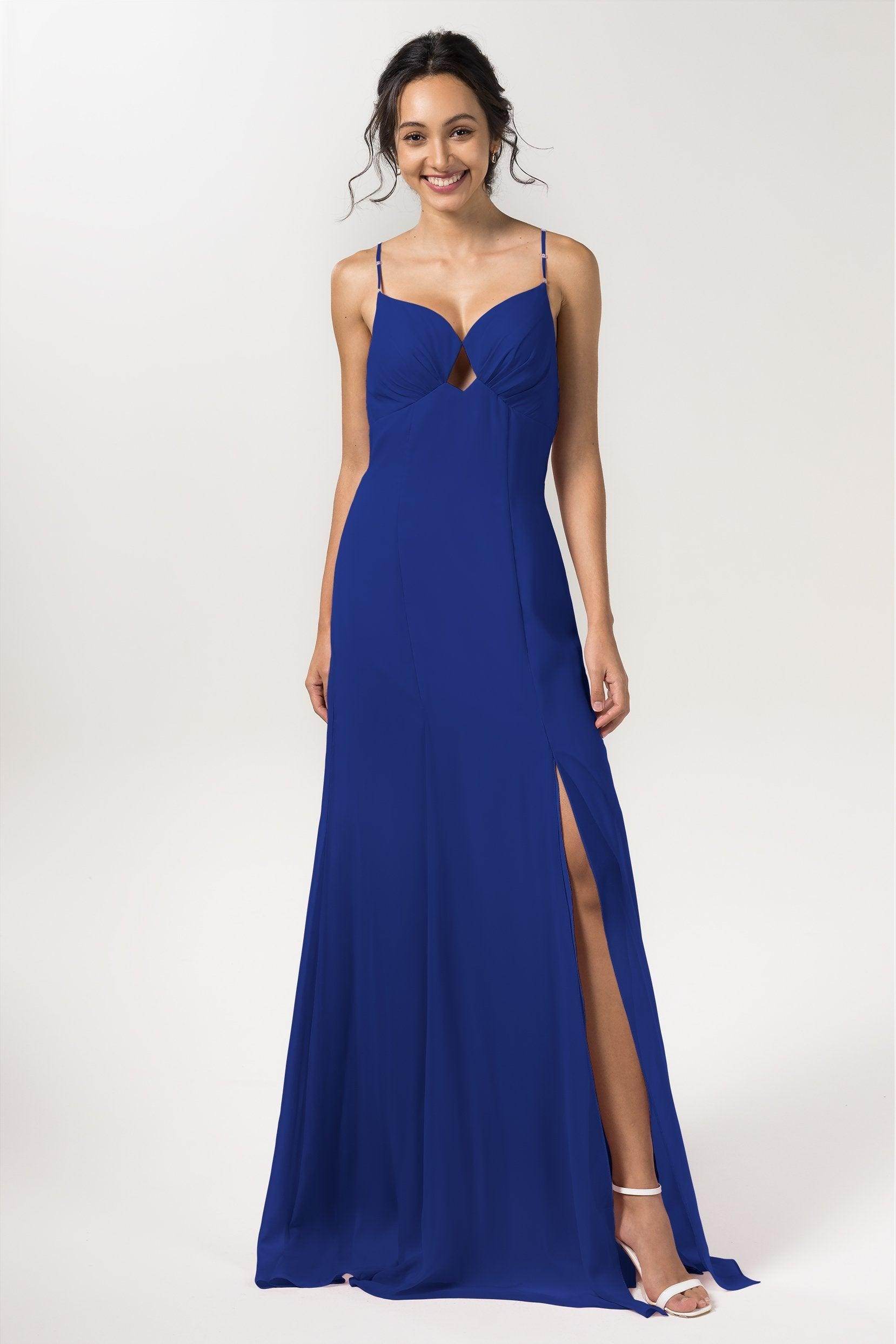 Sheath-Column Floor Length Chiffon Bridesmaid Dress CB0556 - COCOMELODY