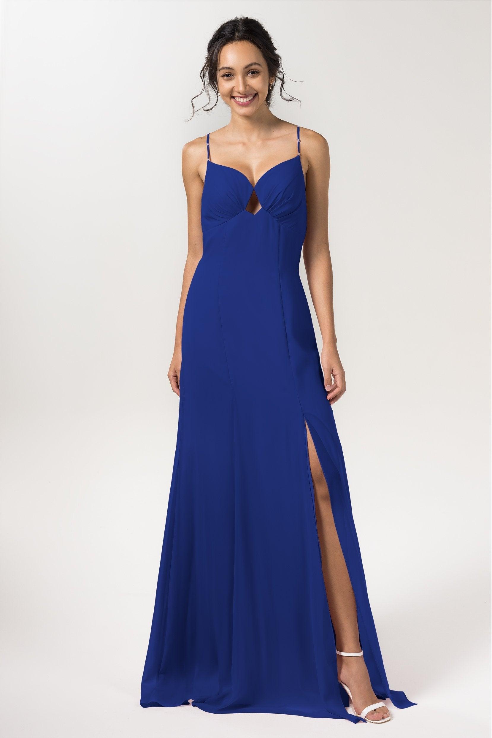 Sheath-Column Floor Length Chiffon Bridesmaid Dress CB0556 - COCOMELODY