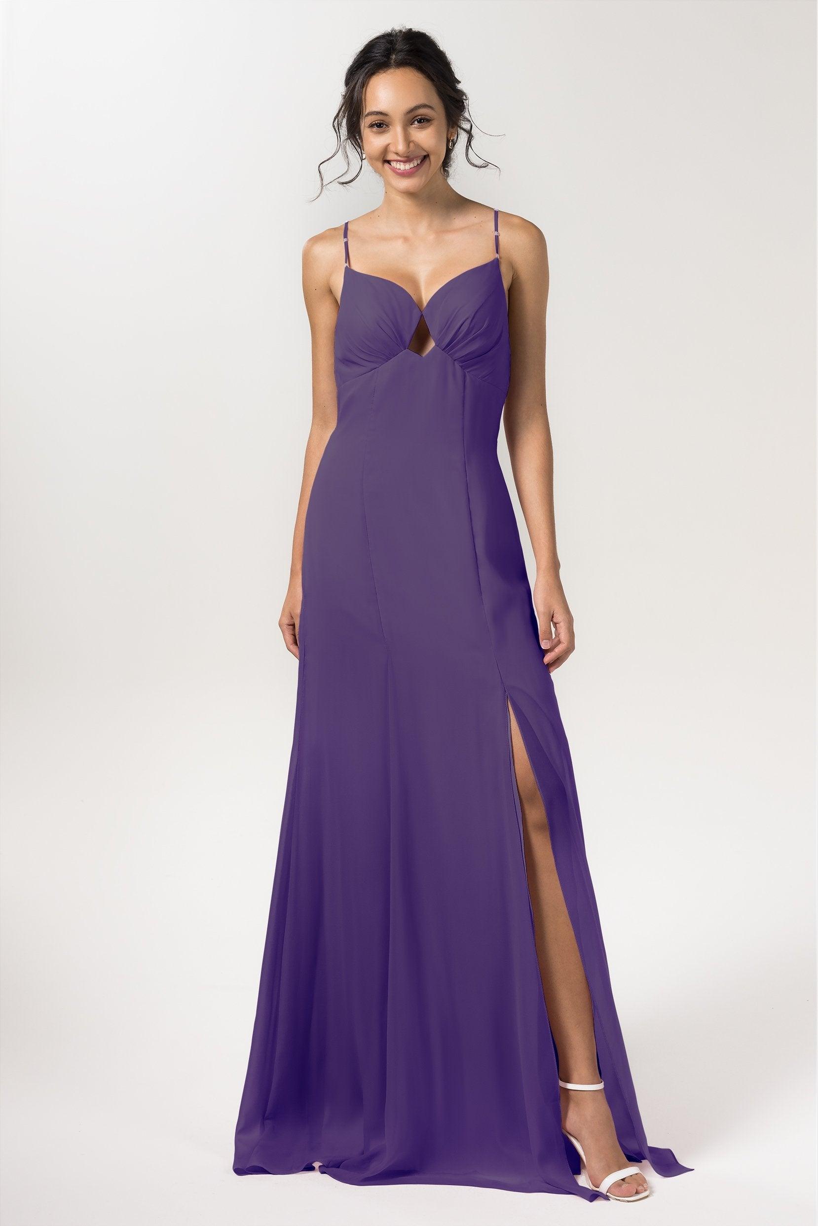 Sheath-Column Floor Length Chiffon Bridesmaid Dress CB0556 - COCOMELODY
