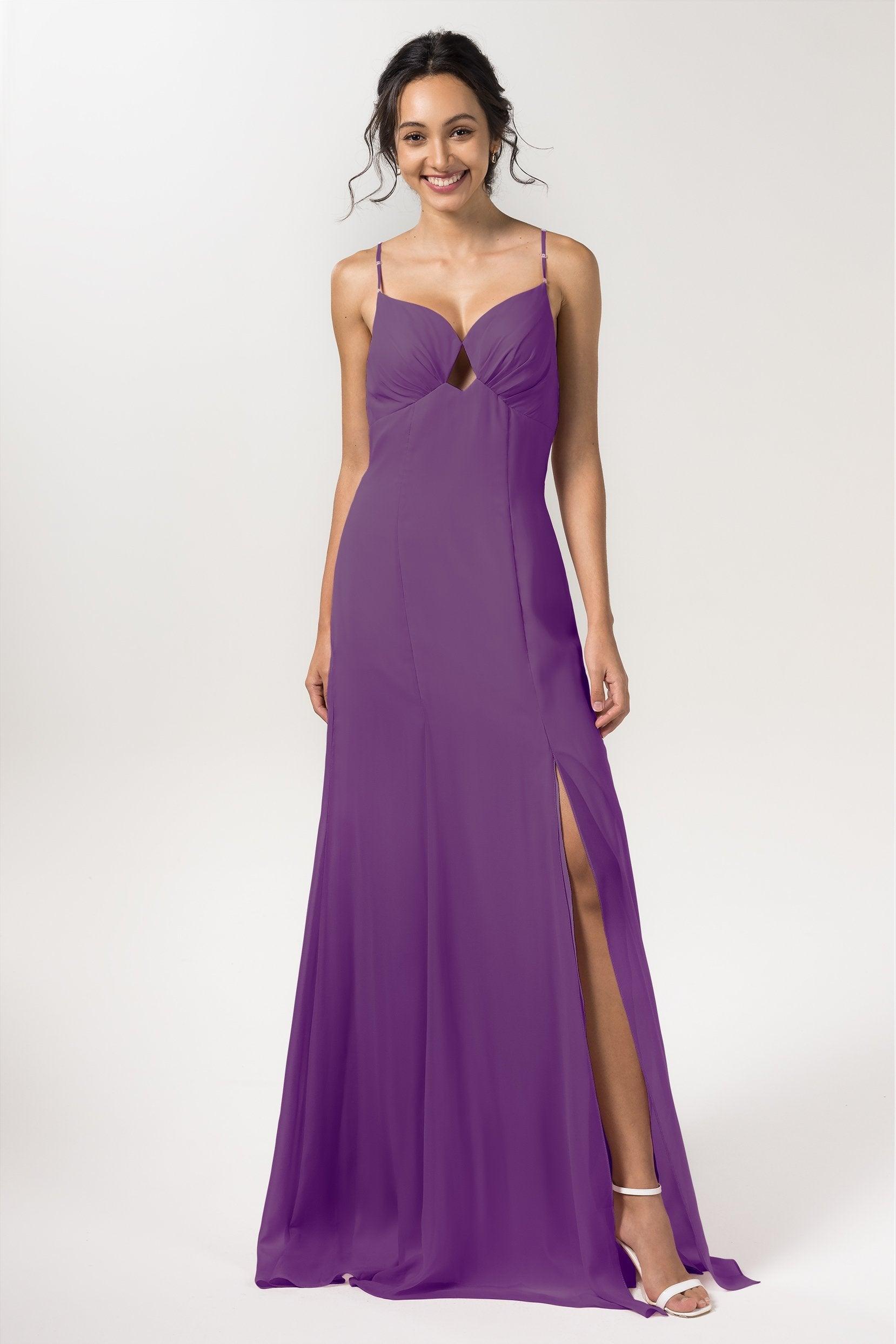 Sheath-Column Floor Length Chiffon Bridesmaid Dress CB0556 - COCOMELODY