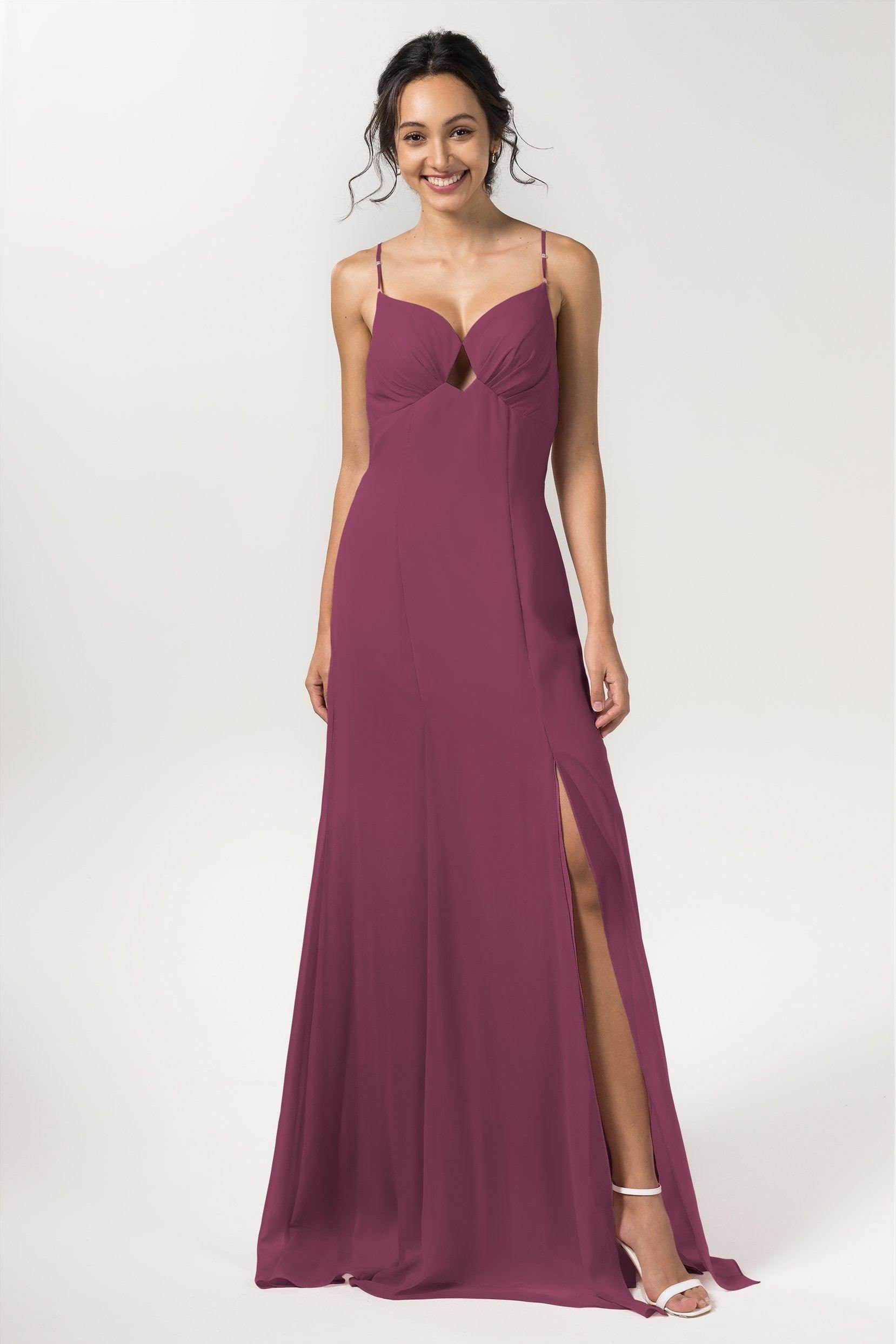 Sheath-Column Floor Length Chiffon Bridesmaid Dress CB0556 - COCOMELODY