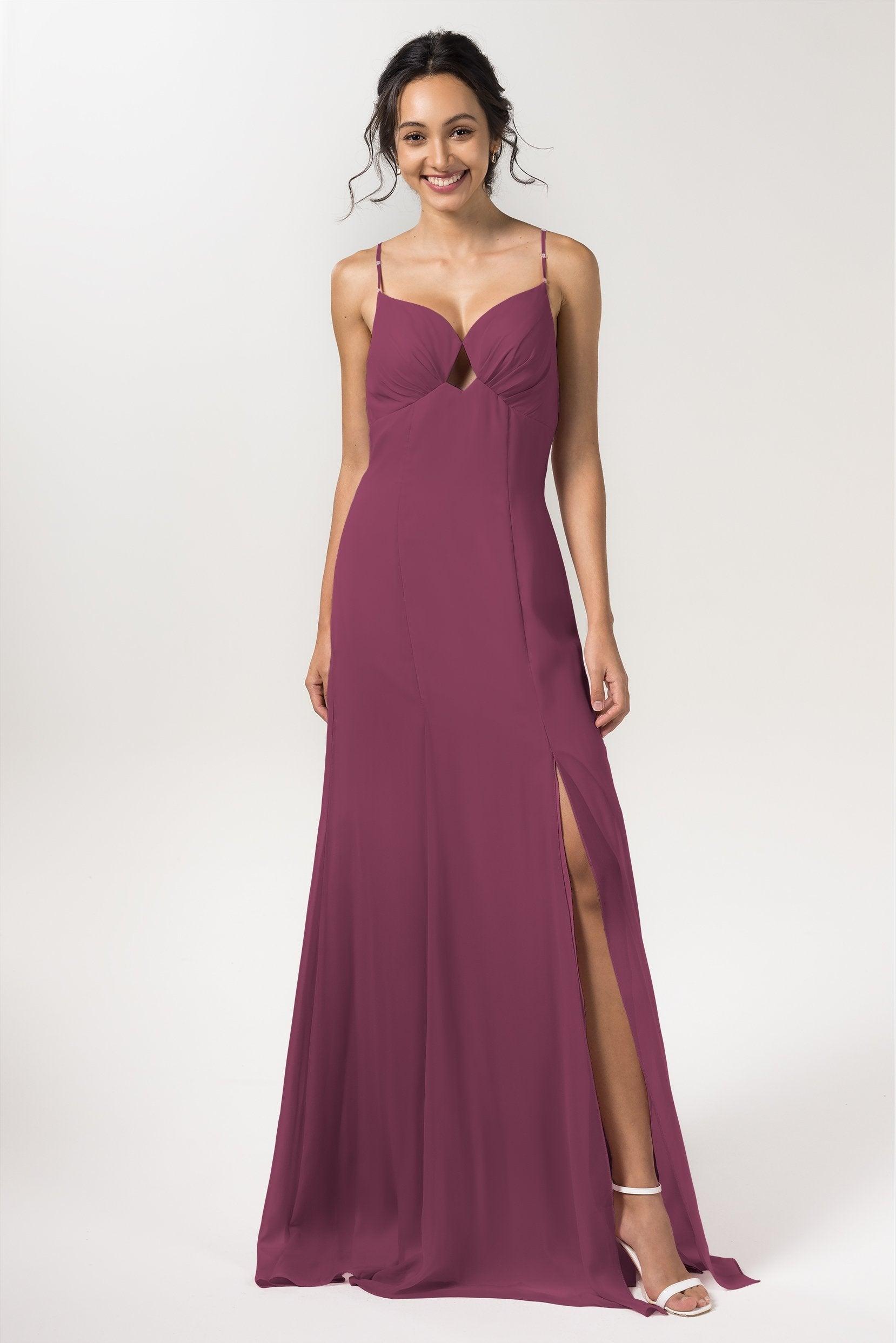 Sheath-Column Floor Length Chiffon Bridesmaid Dress CB0556 - COCOMELODY