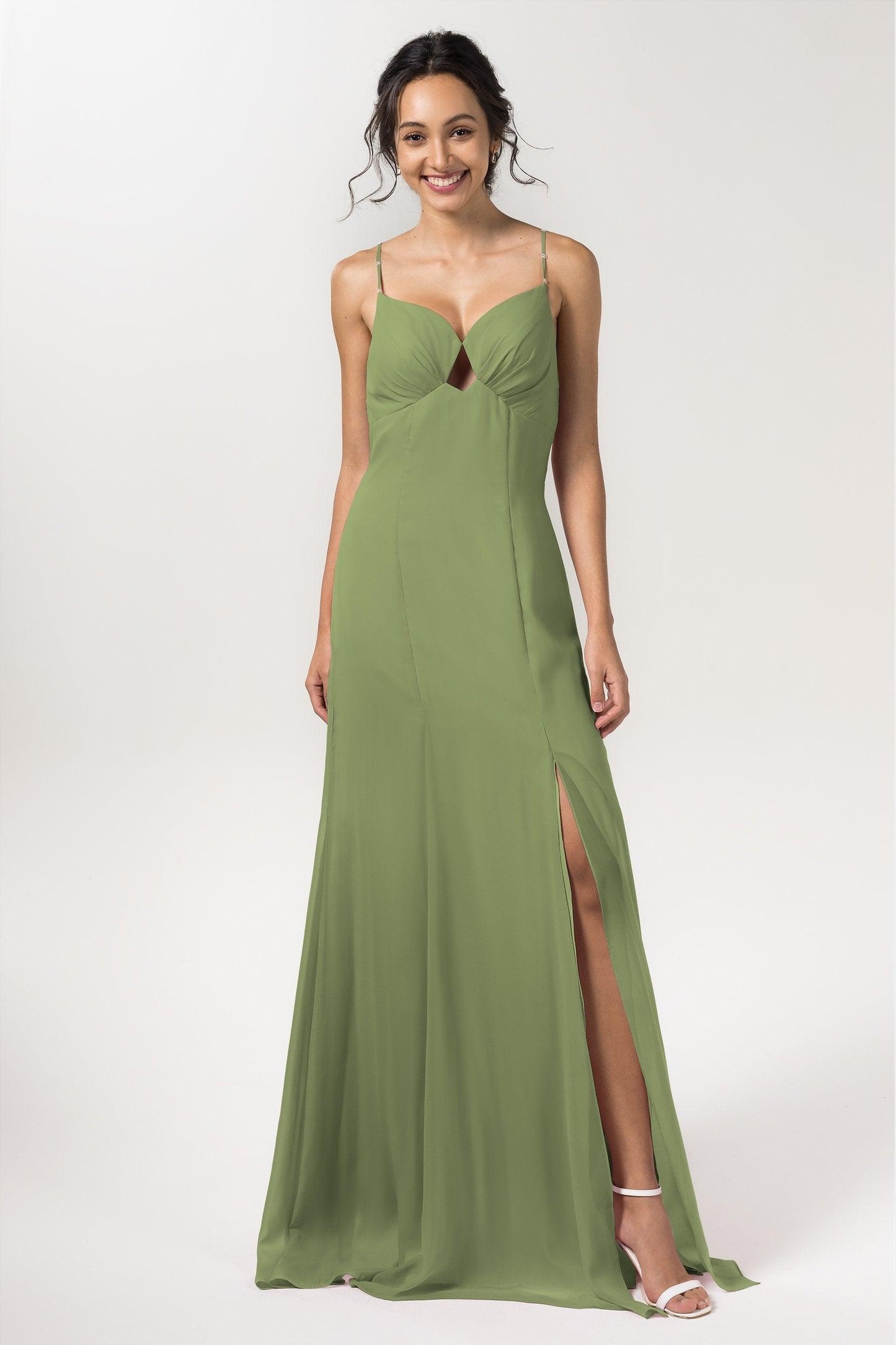 Sheath-Column Floor Length Chiffon Bridesmaid Dress CB0556 - COCOMELODY