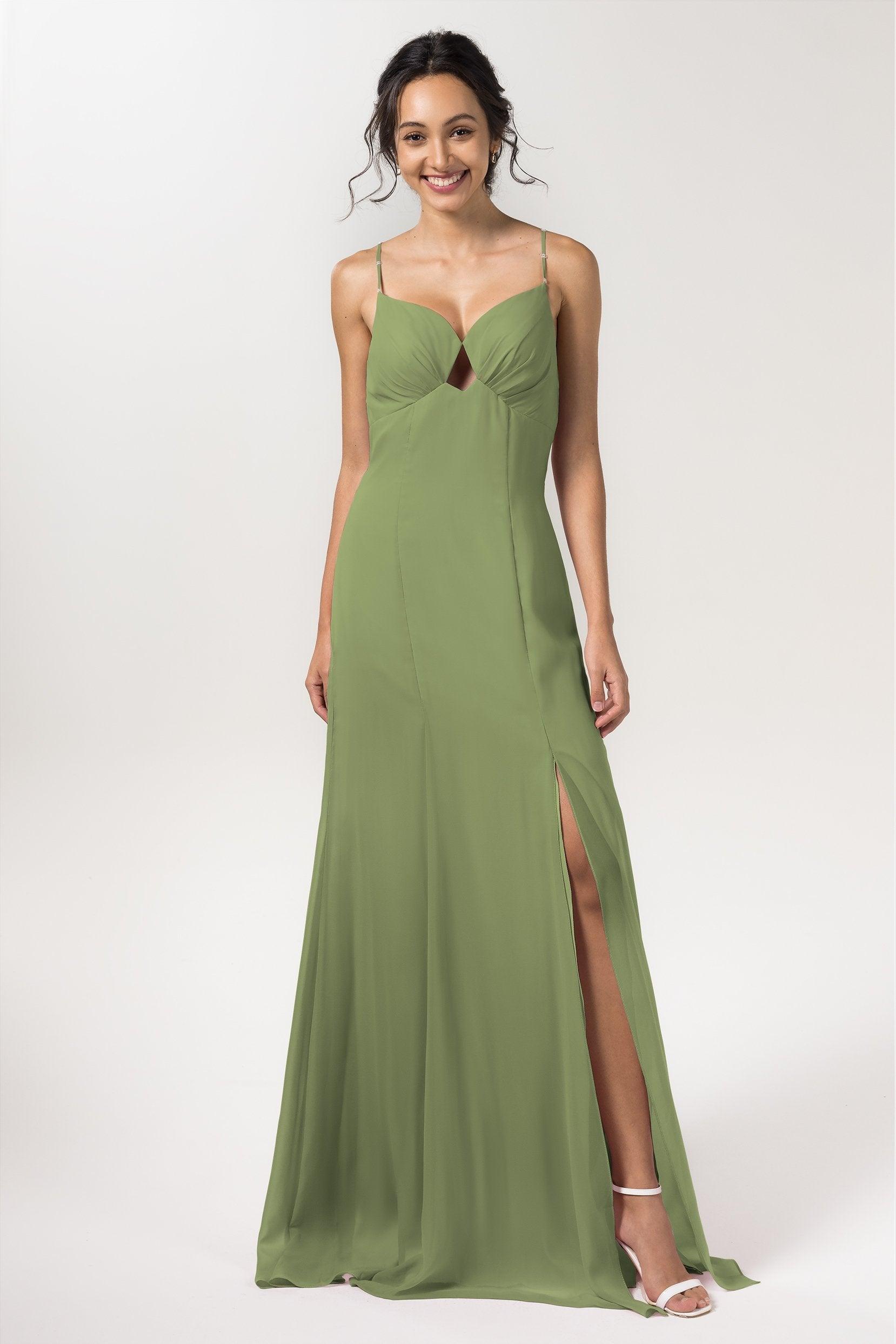 Sheath-Column Floor Length Chiffon Bridesmaid Dress CB0556 - COCOMELODY
