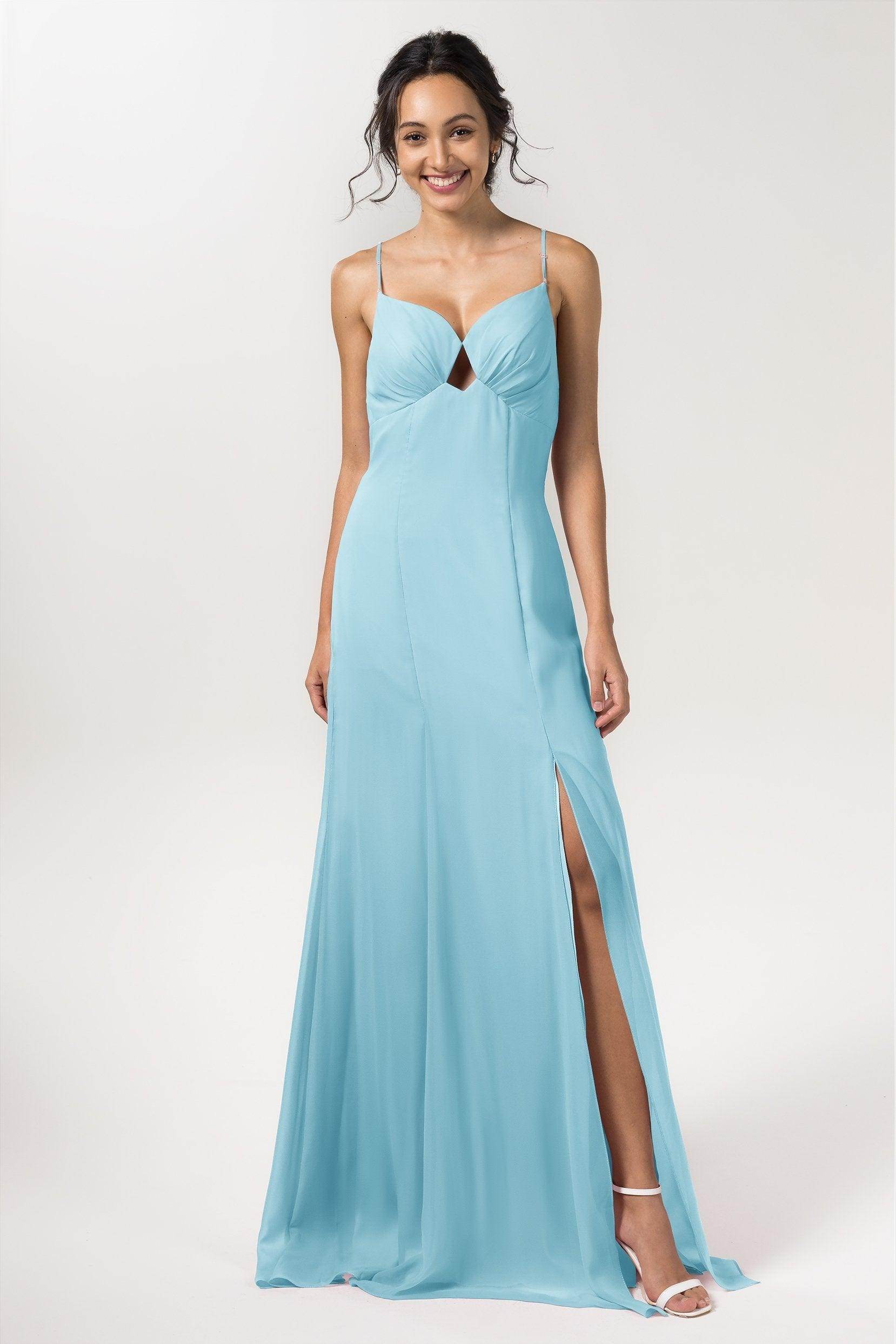 Sheath-Column Floor Length Chiffon Bridesmaid Dress CB0556 - COCOMELODY