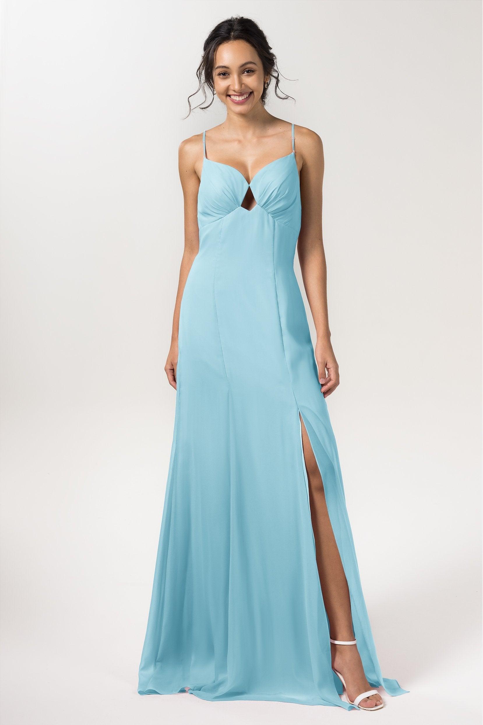 Sheath-Column Floor Length Chiffon Bridesmaid Dress CB0556 - COCOMELODY
