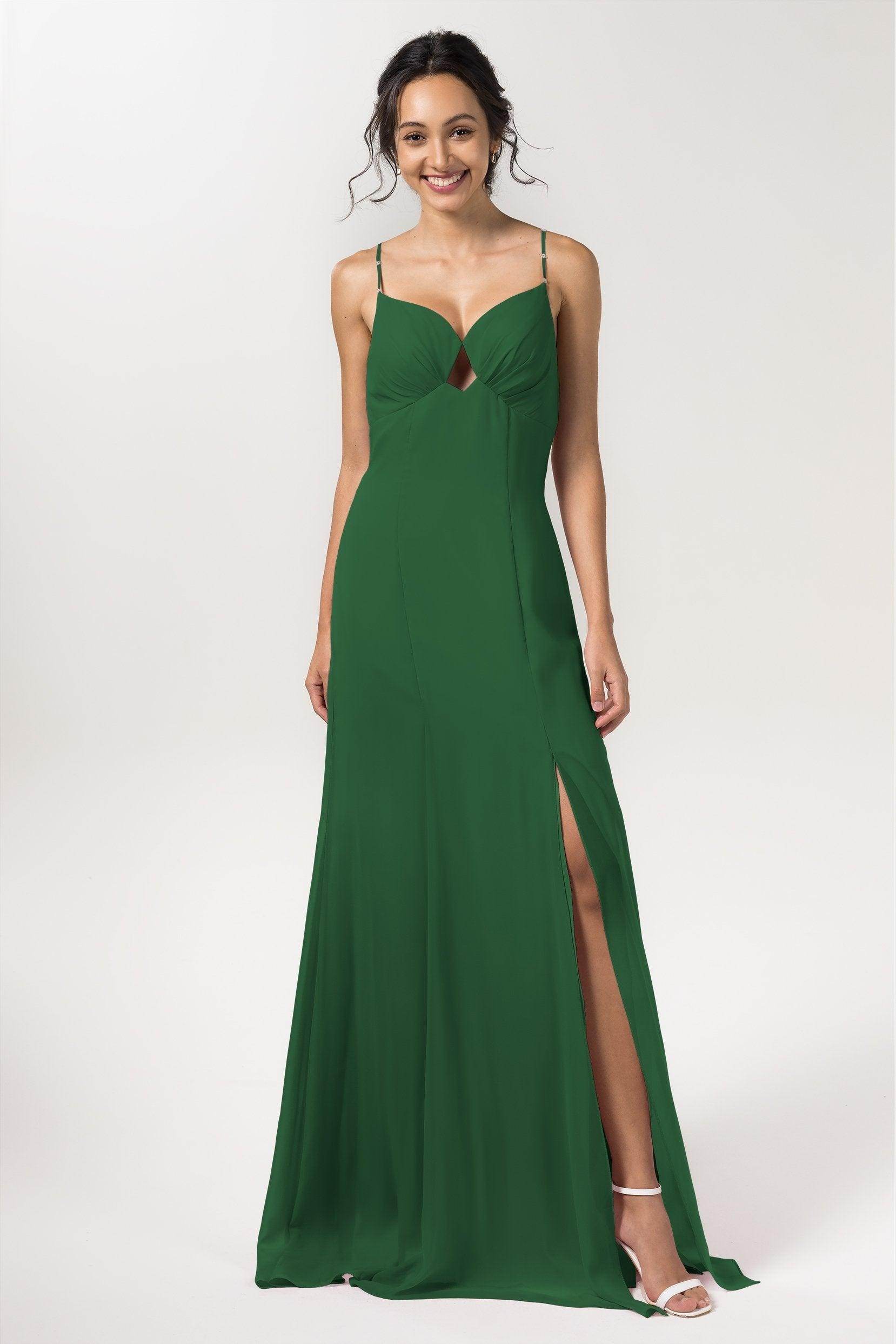 Sheath-Column Floor Length Chiffon Bridesmaid Dress CB0556 - COCOMELODY
