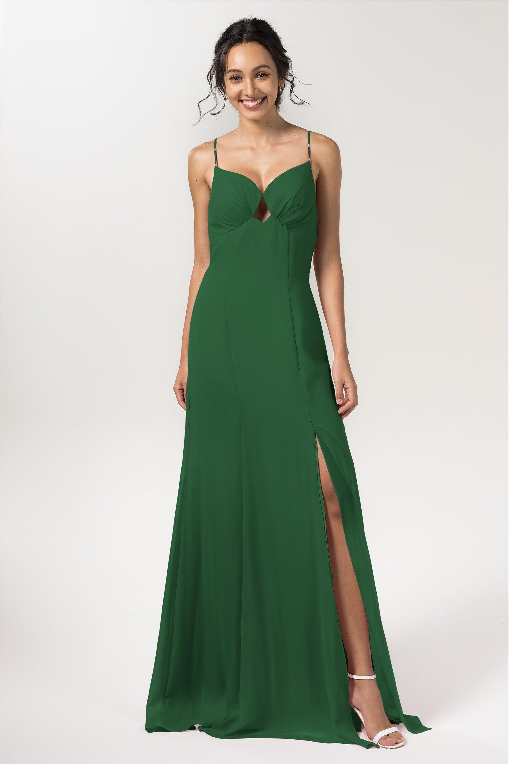 Sheath-Column Floor Length Chiffon Bridesmaid Dress CB0556 - COCOMELODY