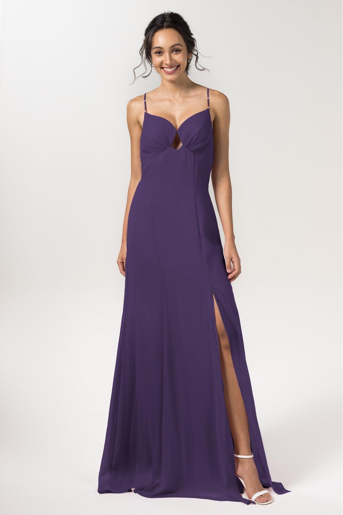 Sheath-Column Floor Length Chiffon Bridesmaid Dress CB0556 - COCOMELODY