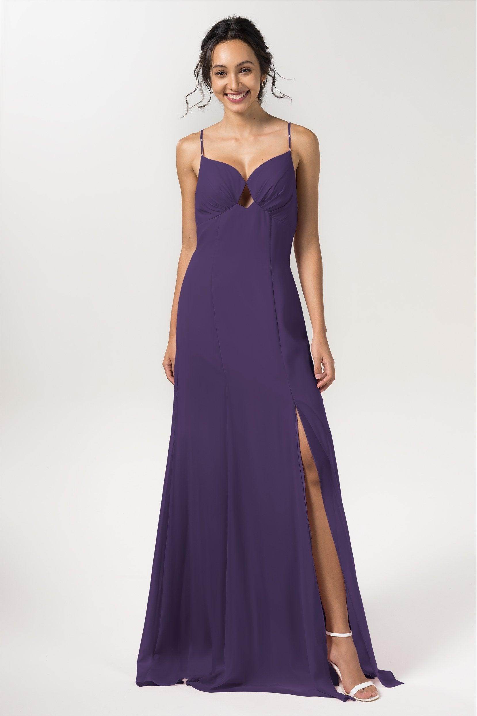 Sheath-Column Floor Length Chiffon Bridesmaid Dress CB0556 - COCOMELODY