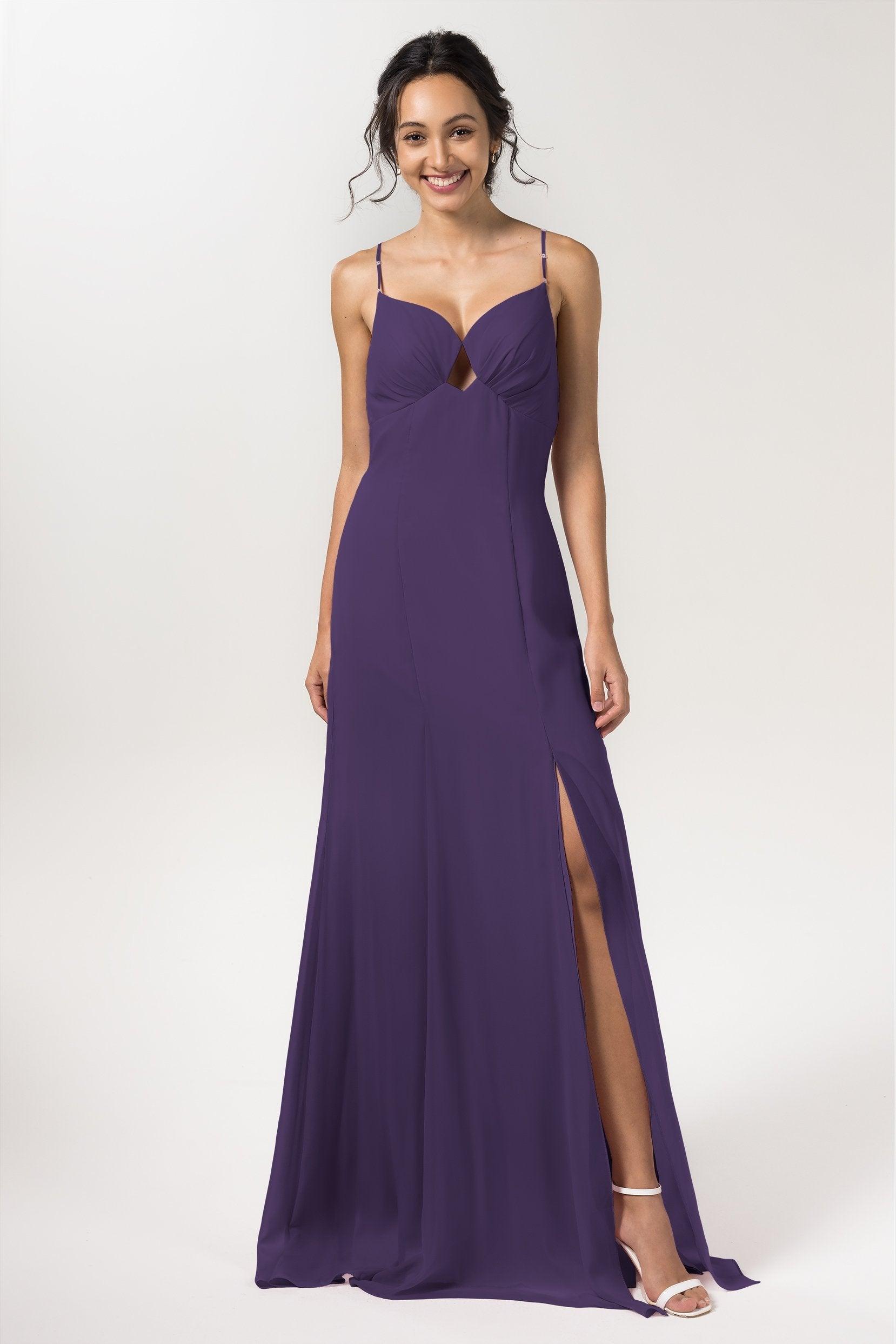 Sheath-Column Floor Length Chiffon Bridesmaid Dress CB0556 - COCOMELODY