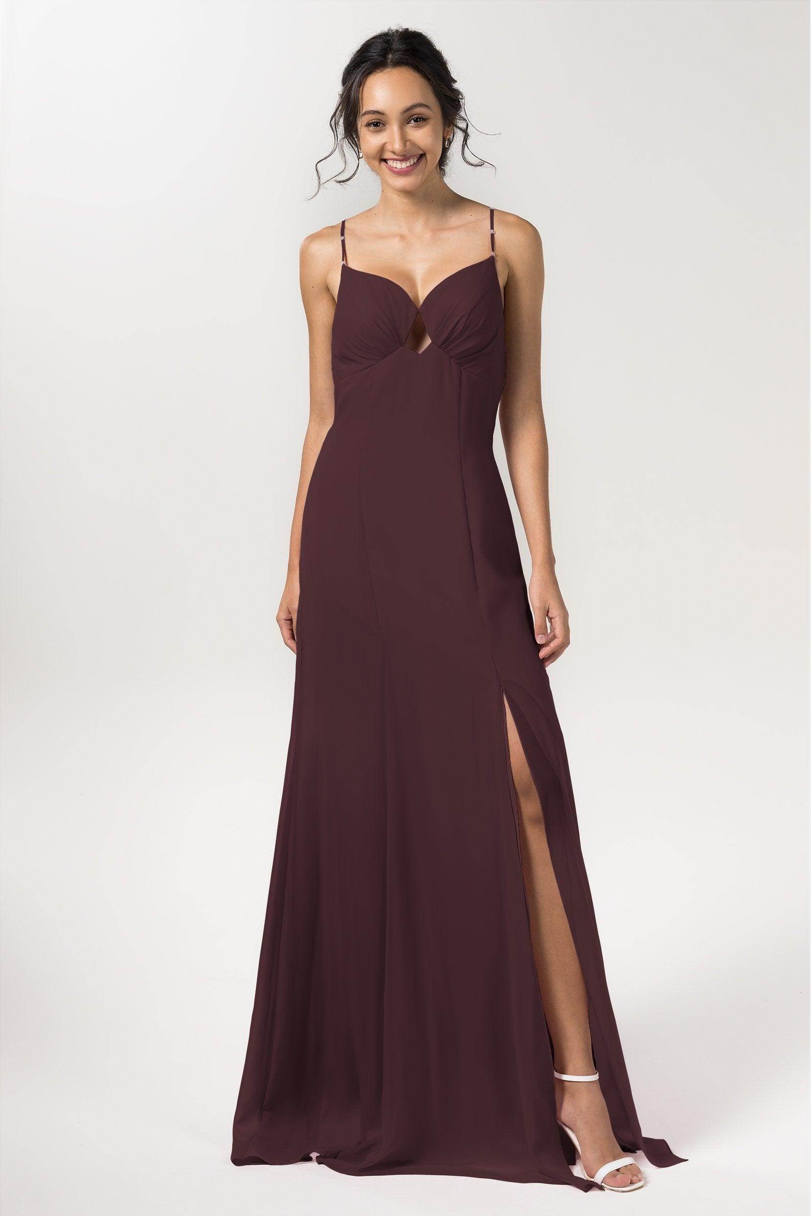 Sheath-Column Floor Length Chiffon Bridesmaid Dress CB0556 - COCOMELODY