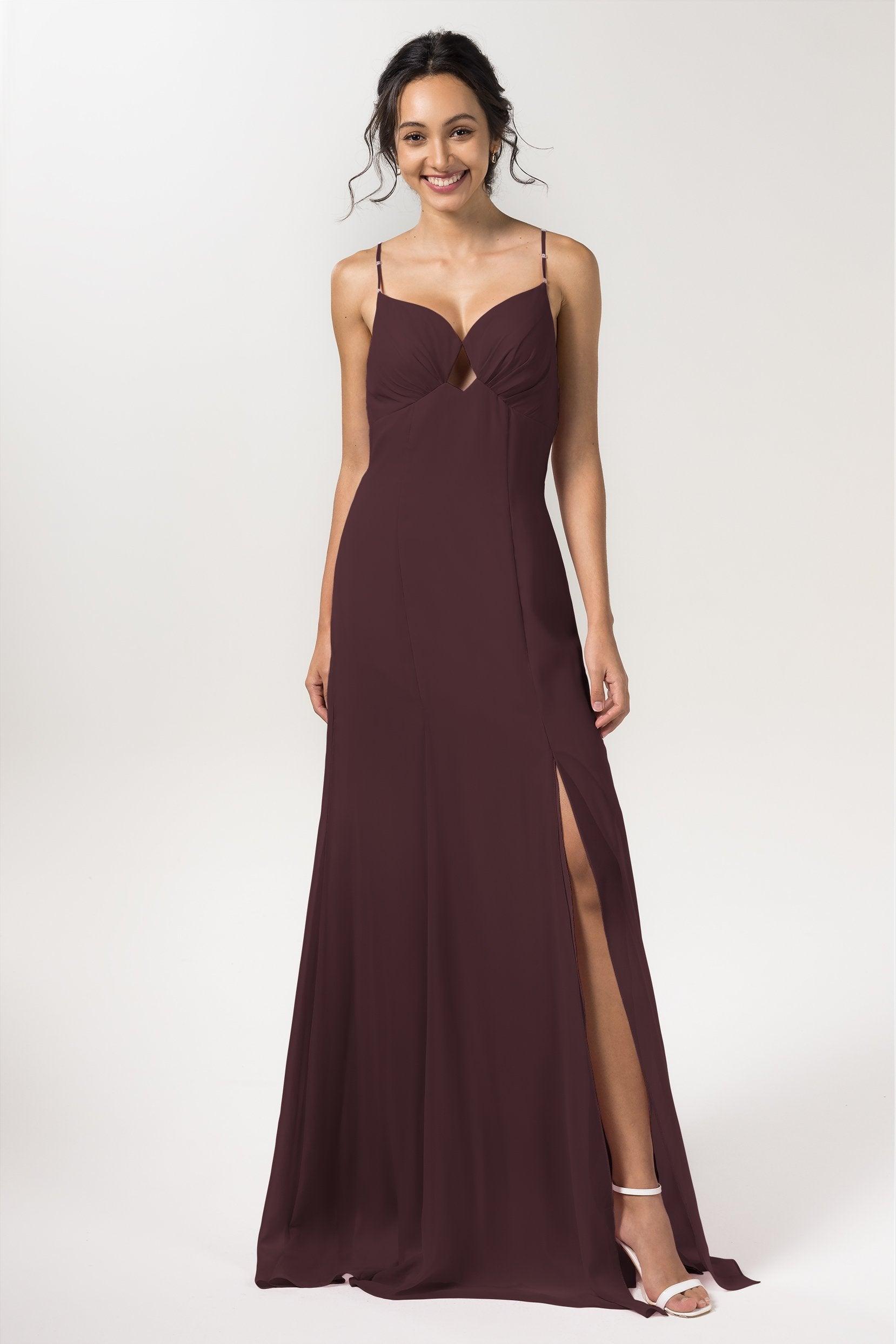 Sheath-Column Floor Length Chiffon Bridesmaid Dress CB0556 - COCOMELODY