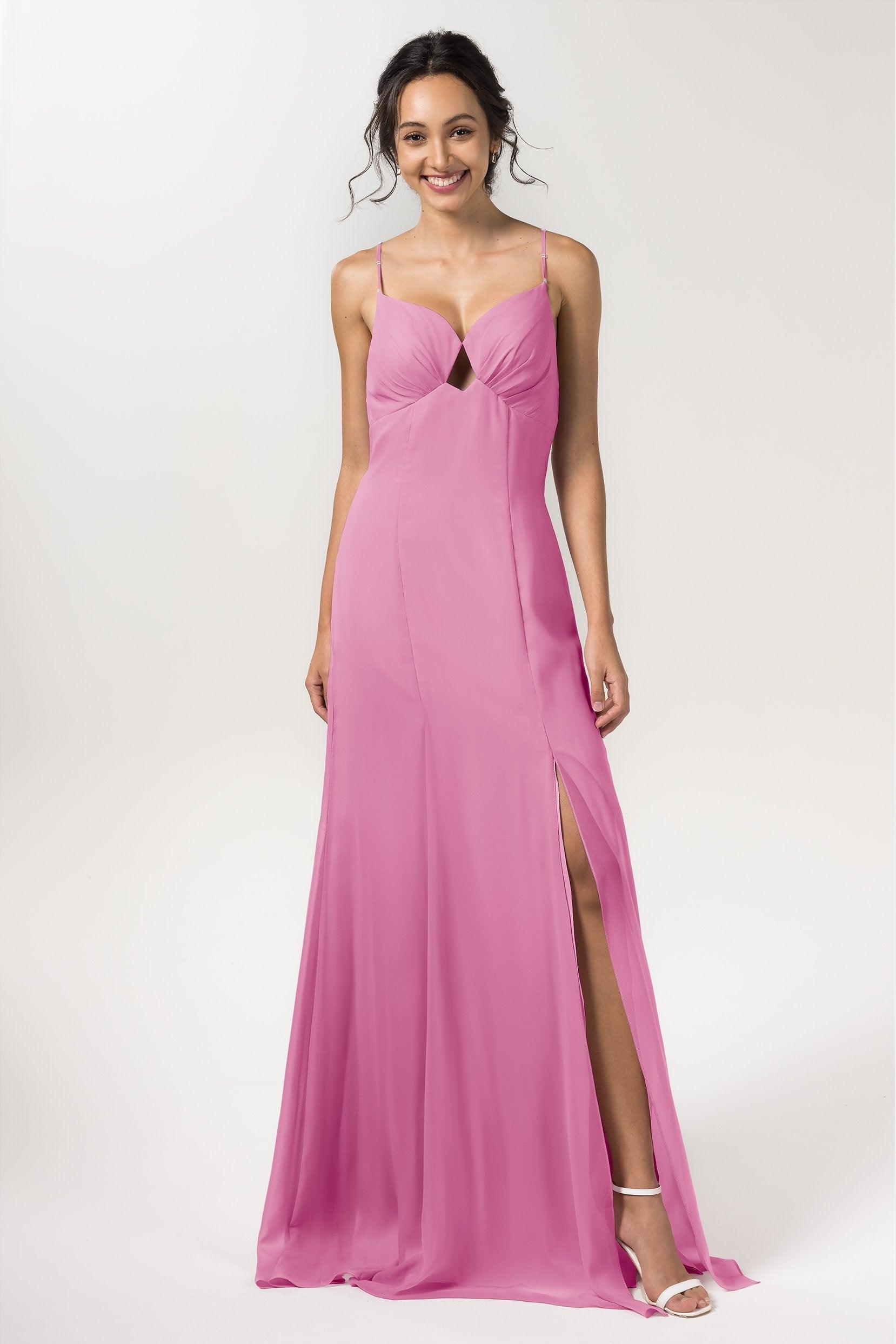 Sheath-Column Floor Length Chiffon Bridesmaid Dress CB0556 - COCOMELODY