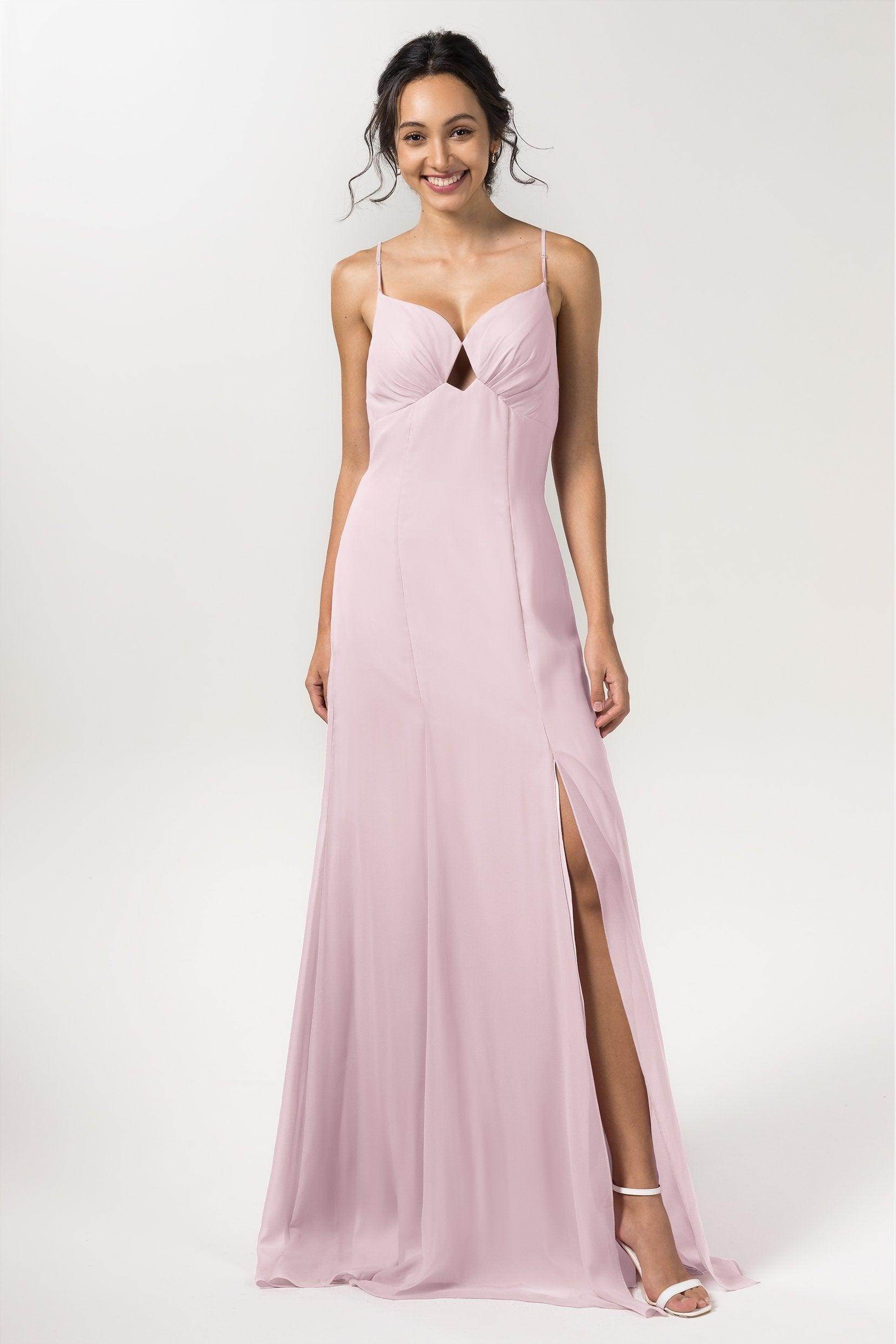Sheath-Column Floor Length Chiffon Bridesmaid Dress CB0556 - COCOMELODY