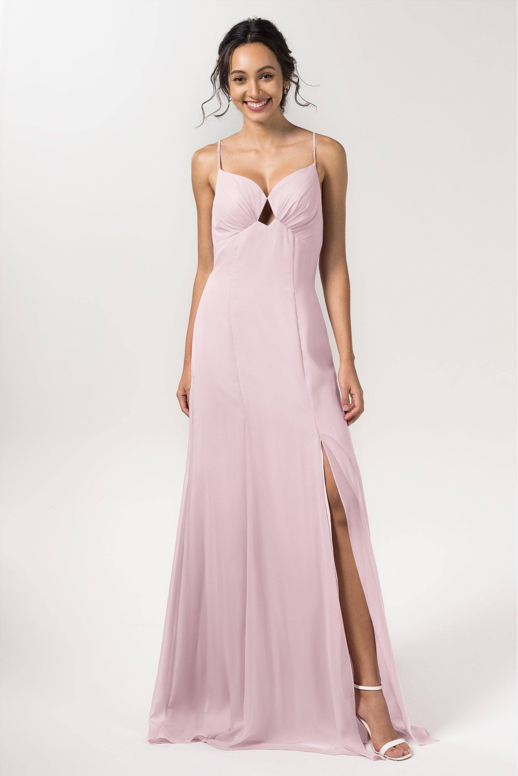 Sheath-Column Floor Length Chiffon Bridesmaid Dress CB0556 - COCOMELODY