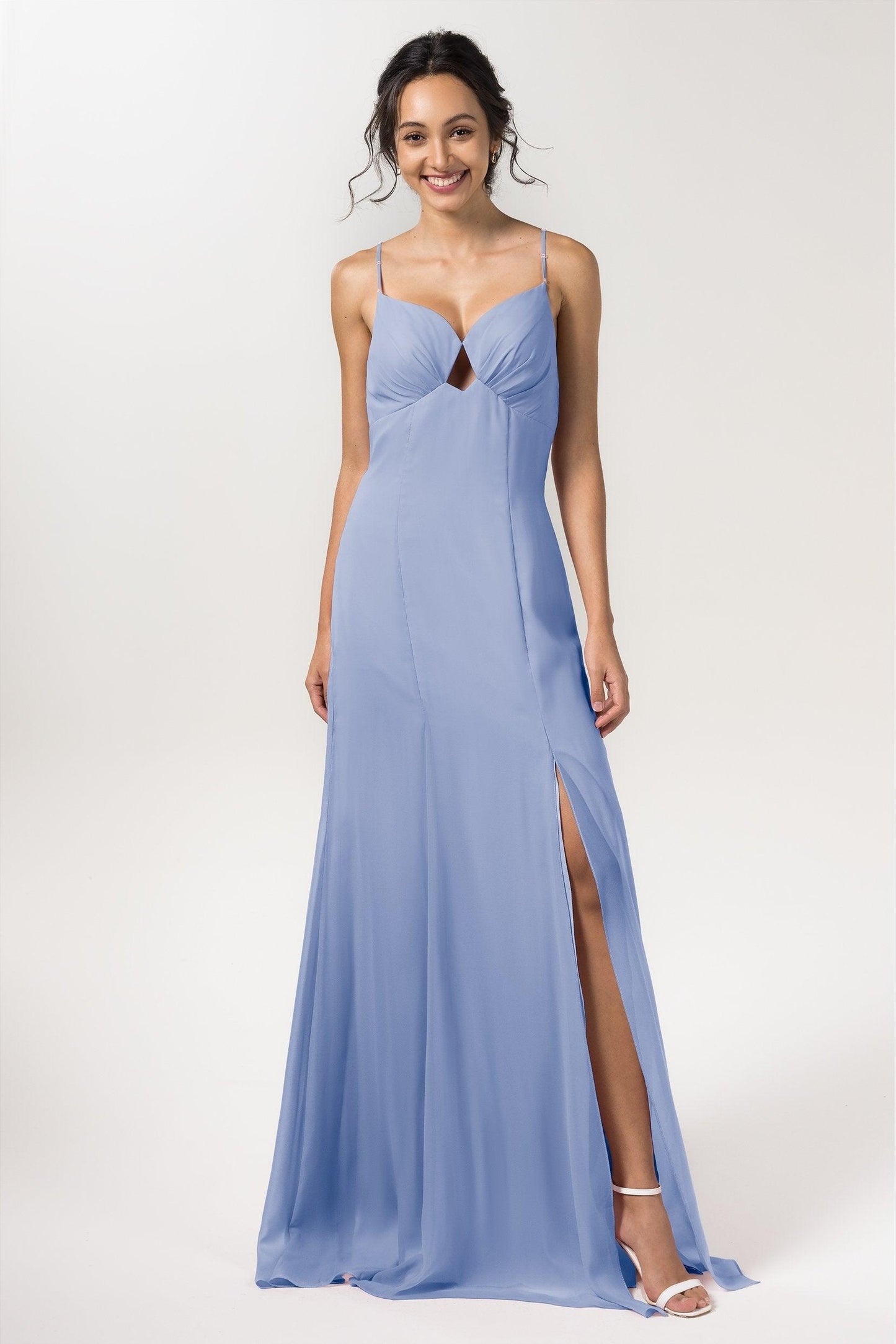Sheath-Column Floor Length Chiffon Bridesmaid Dress CB0556 - COCOMELODY