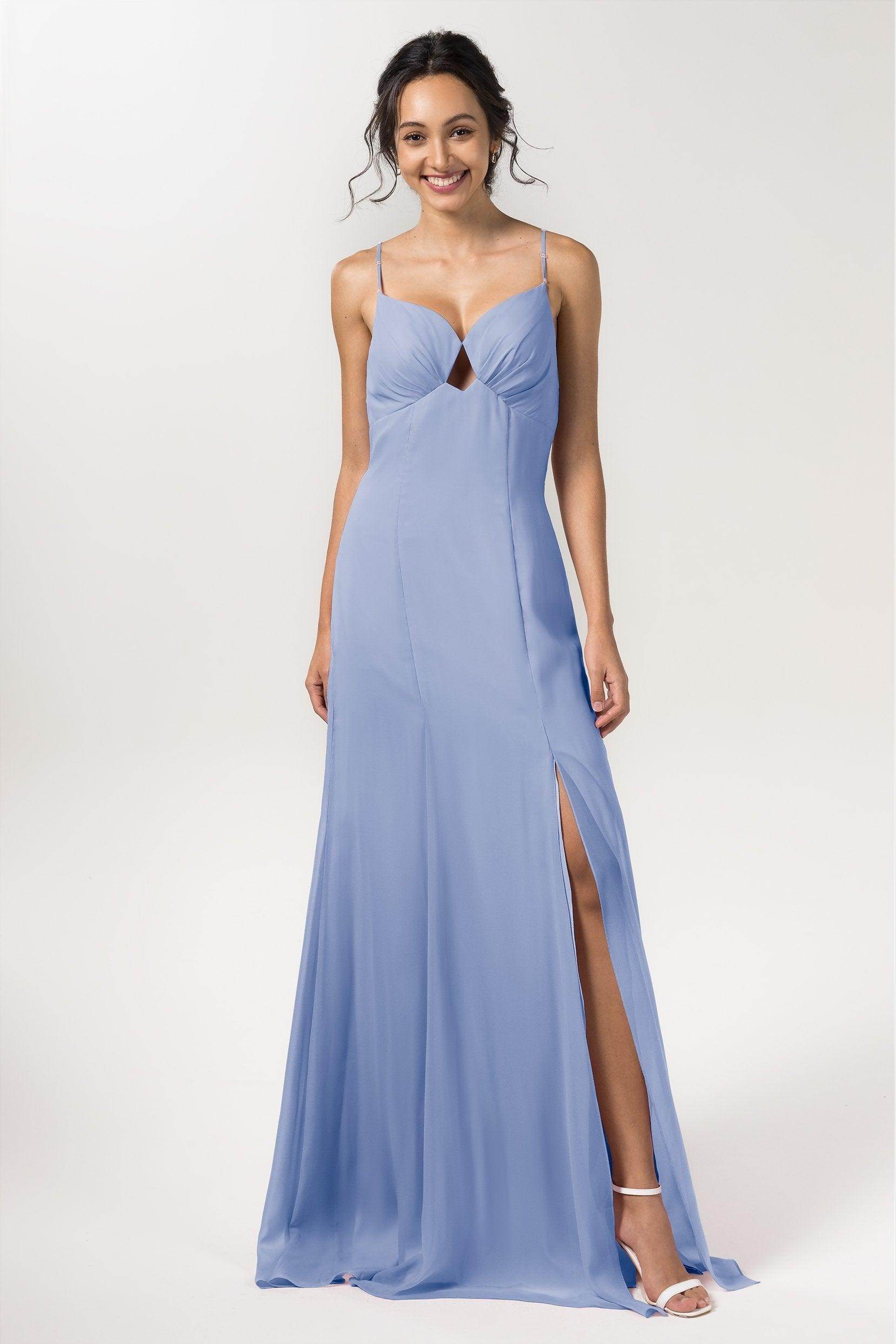 Sheath-Column Floor Length Chiffon Bridesmaid Dress CB0556 - COCOMELODY