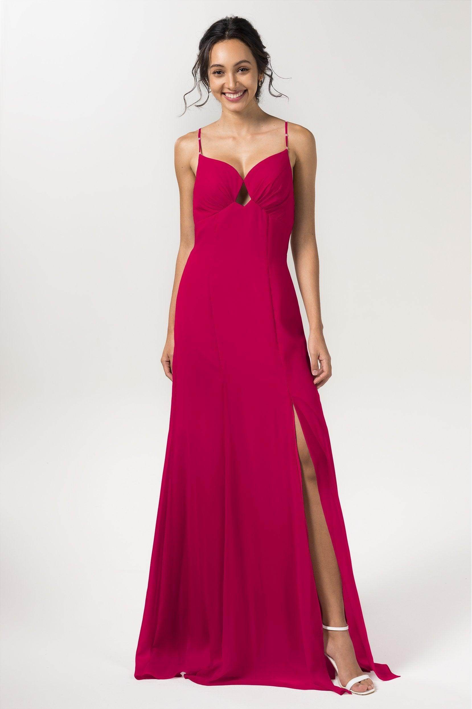 Sheath-Column Floor Length Chiffon Bridesmaid Dress CB0556 - COCOMELODY