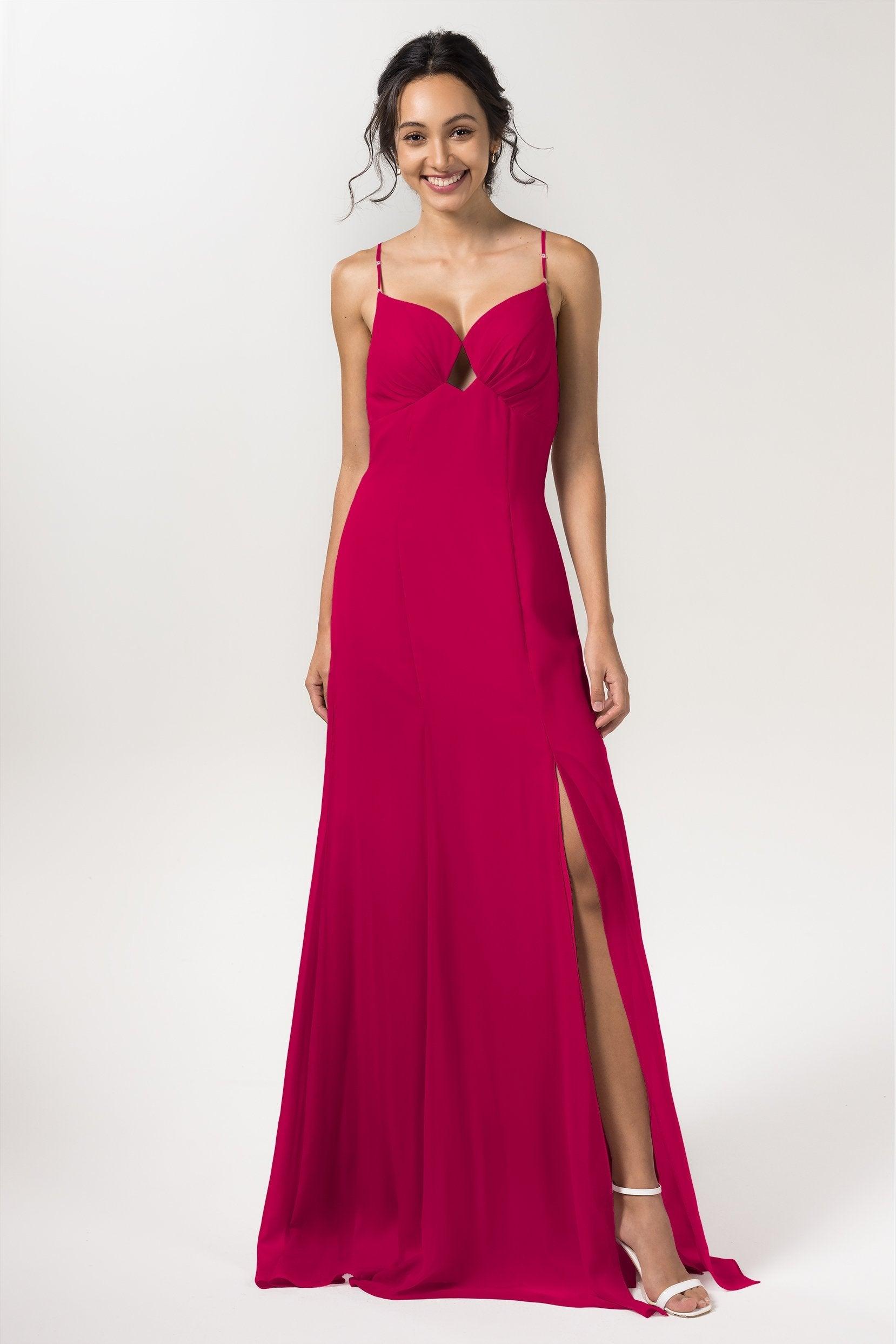 Sheath-Column Floor Length Chiffon Bridesmaid Dress CB0556 - COCOMELODY