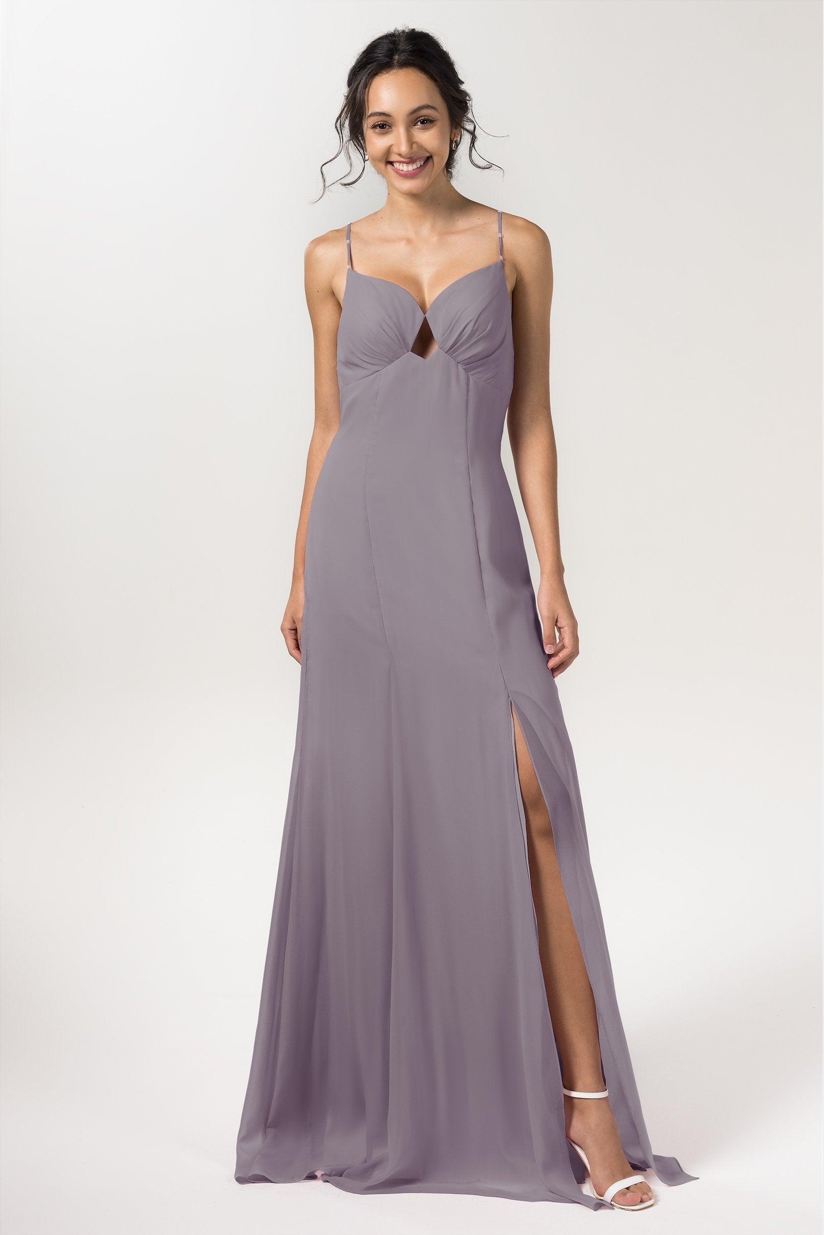 Sheath-Column Floor Length Chiffon Bridesmaid Dress CB0556 - COCOMELODY