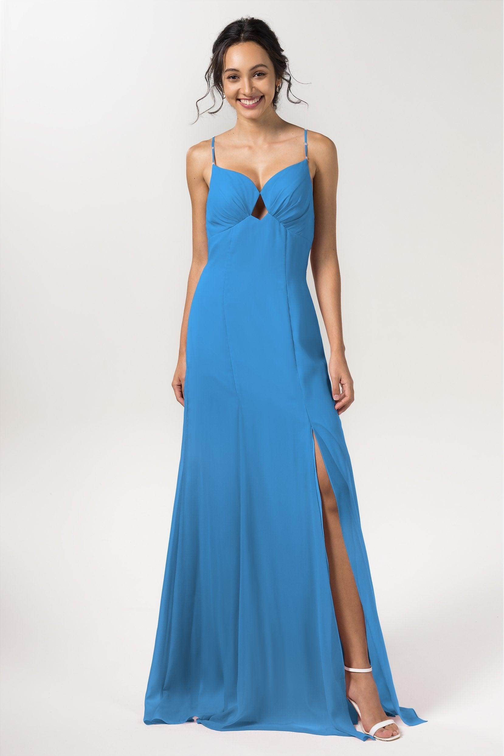 Sheath-Column Floor Length Chiffon Bridesmaid Dress CB0556 - COCOMELODY