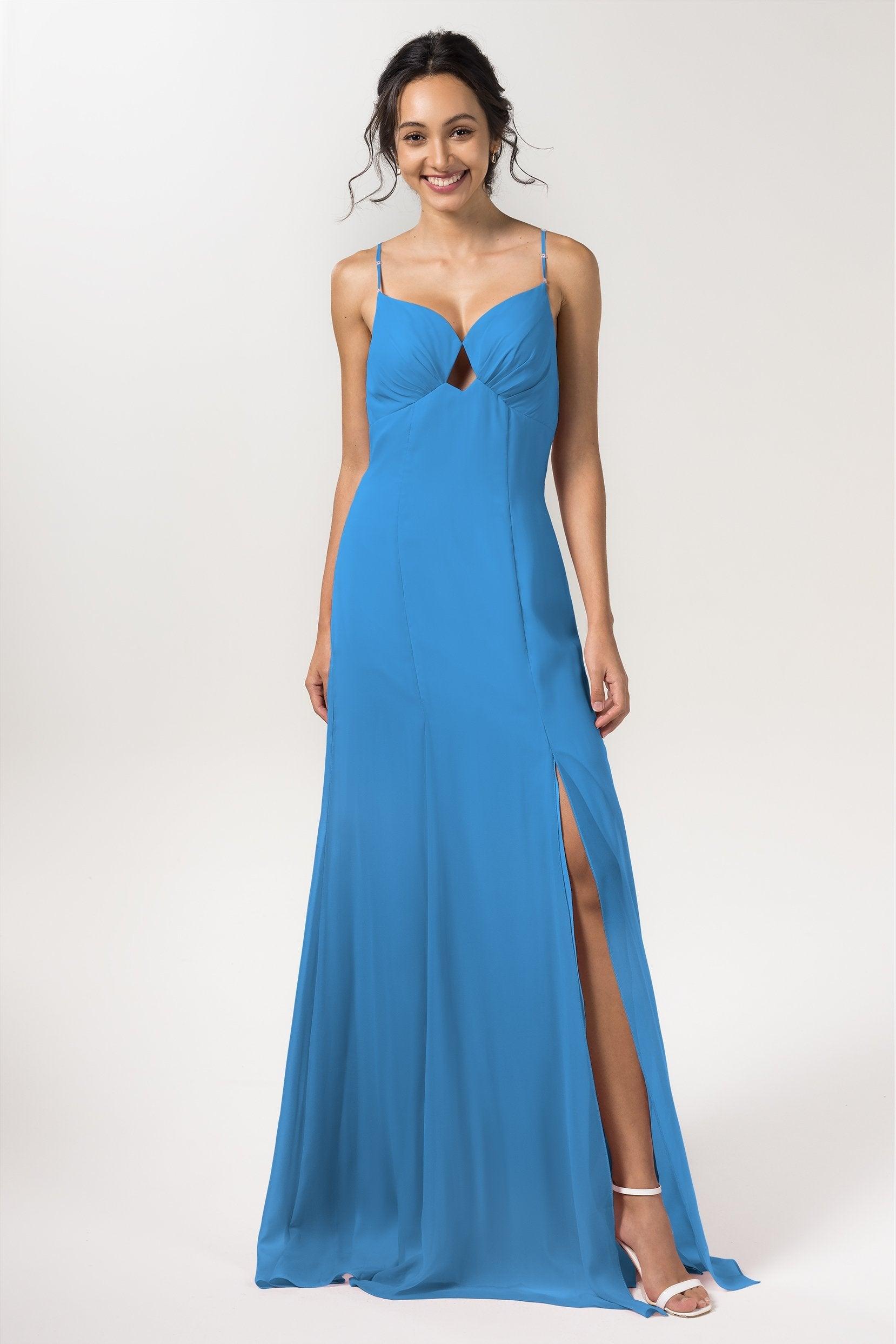 Sheath-Column Floor Length Chiffon Bridesmaid Dress CB0556 - COCOMELODY